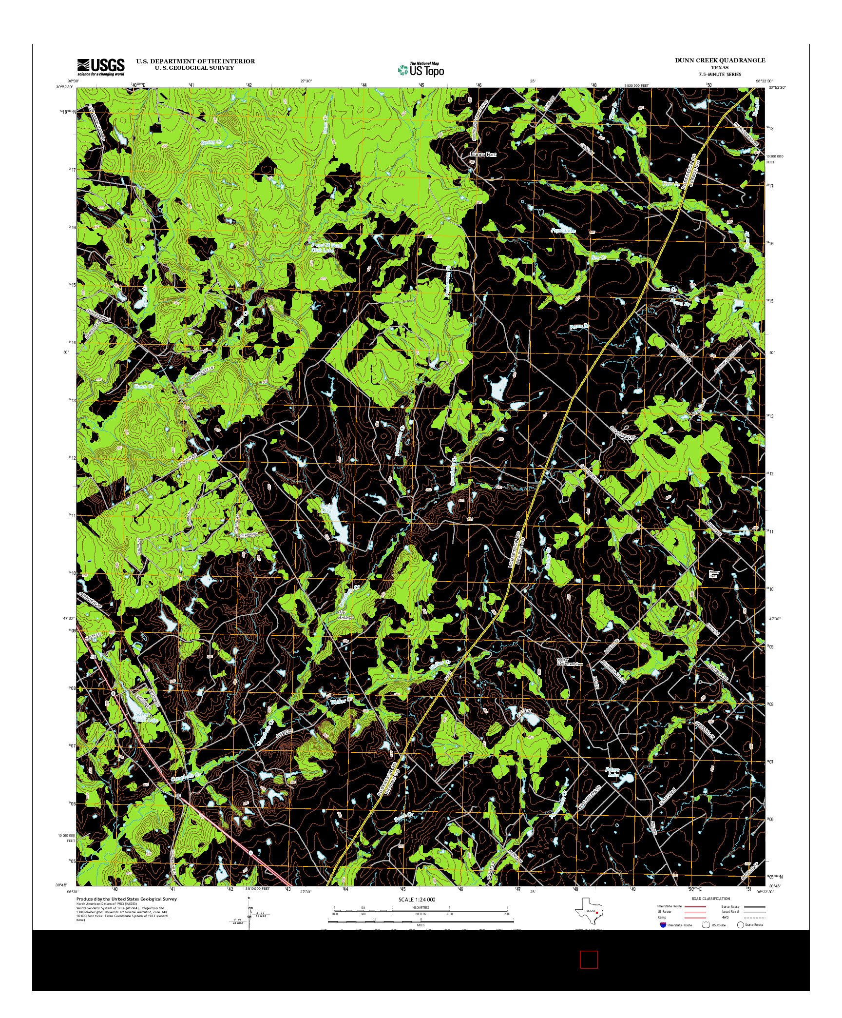 USGS US TOPO 7.5-MINUTE MAP FOR DUNN CREEK, TX 2013