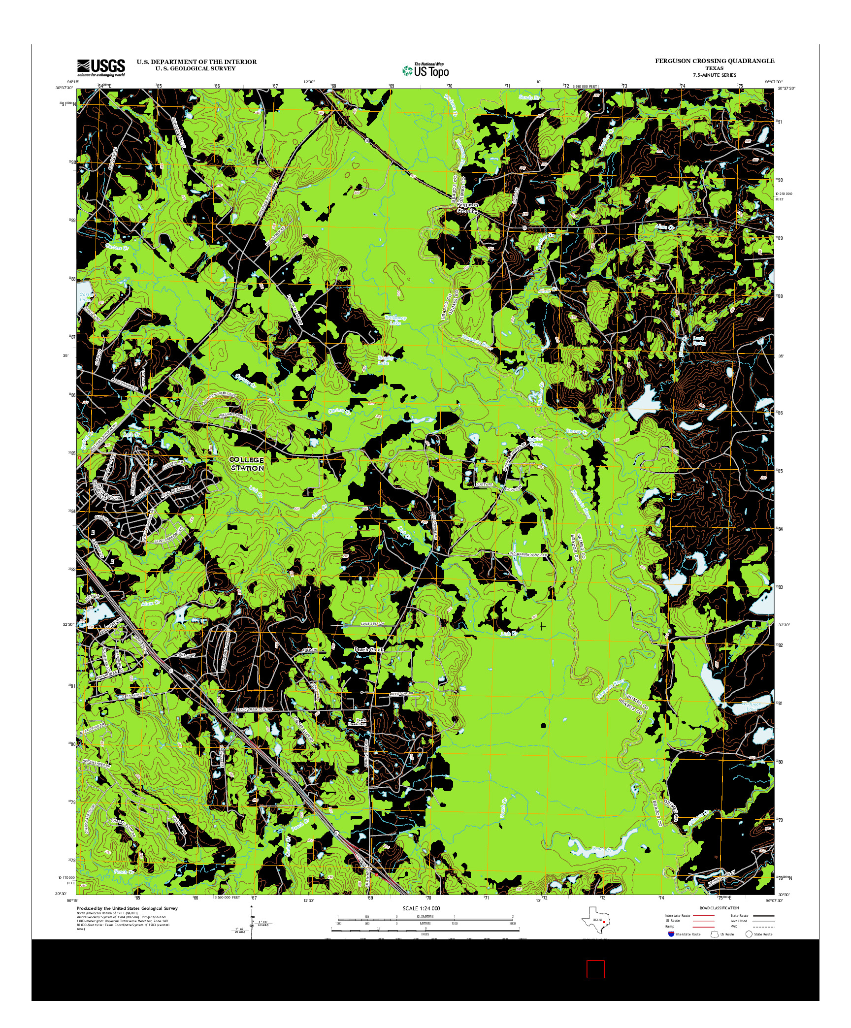 USGS US TOPO 7.5-MINUTE MAP FOR FERGUSON CROSSING, TX 2013