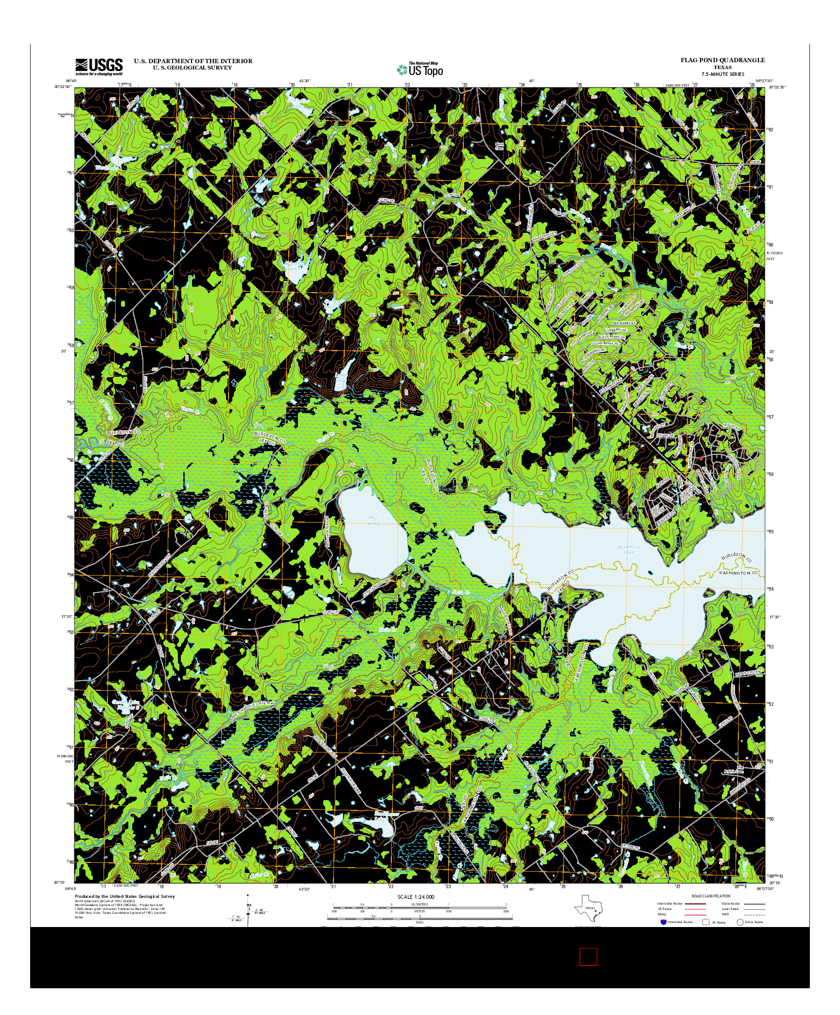 USGS US TOPO 7.5-MINUTE MAP FOR FLAG POND, TX 2013