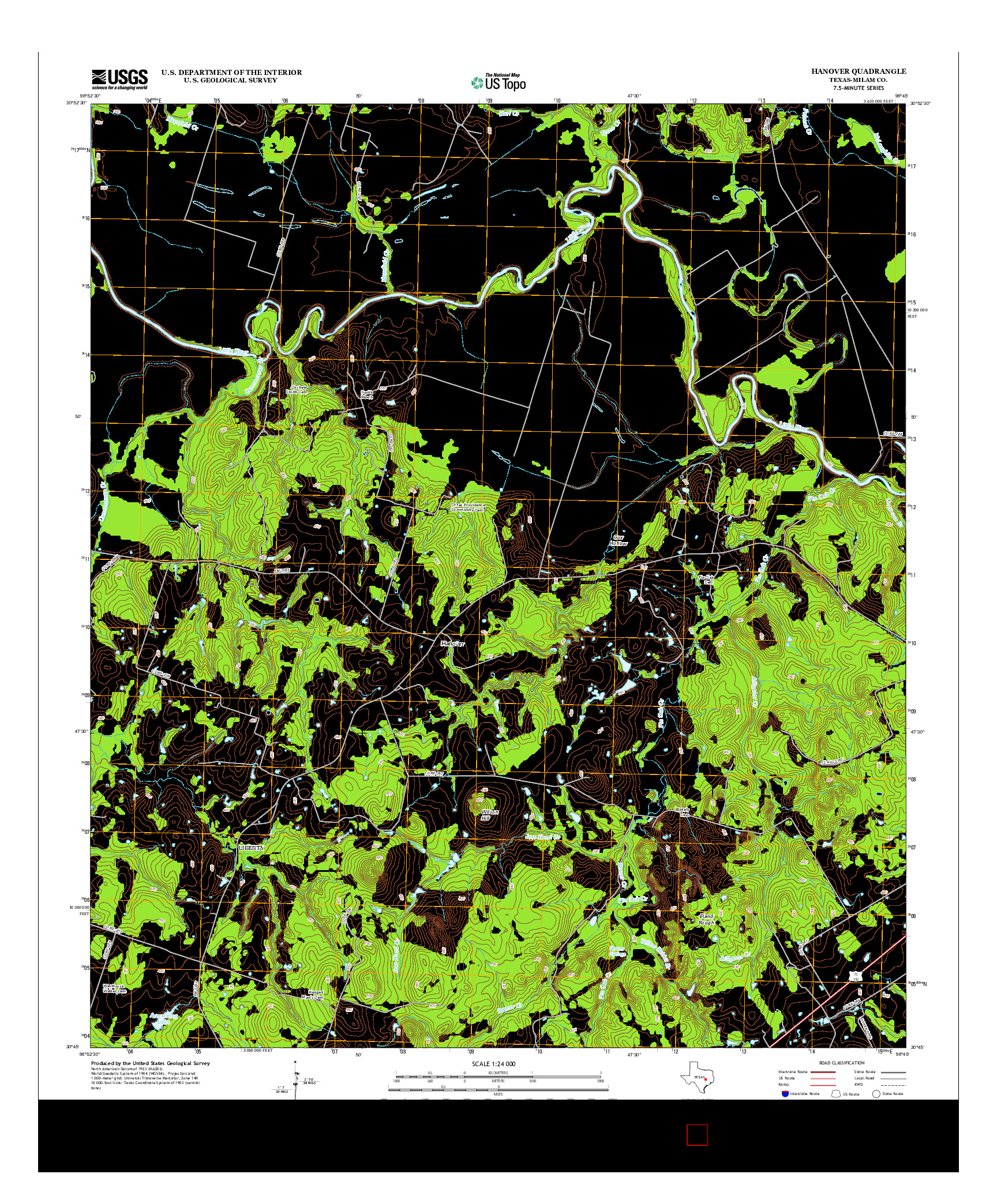 USGS US TOPO 7.5-MINUTE MAP FOR HANOVER, TX 2013