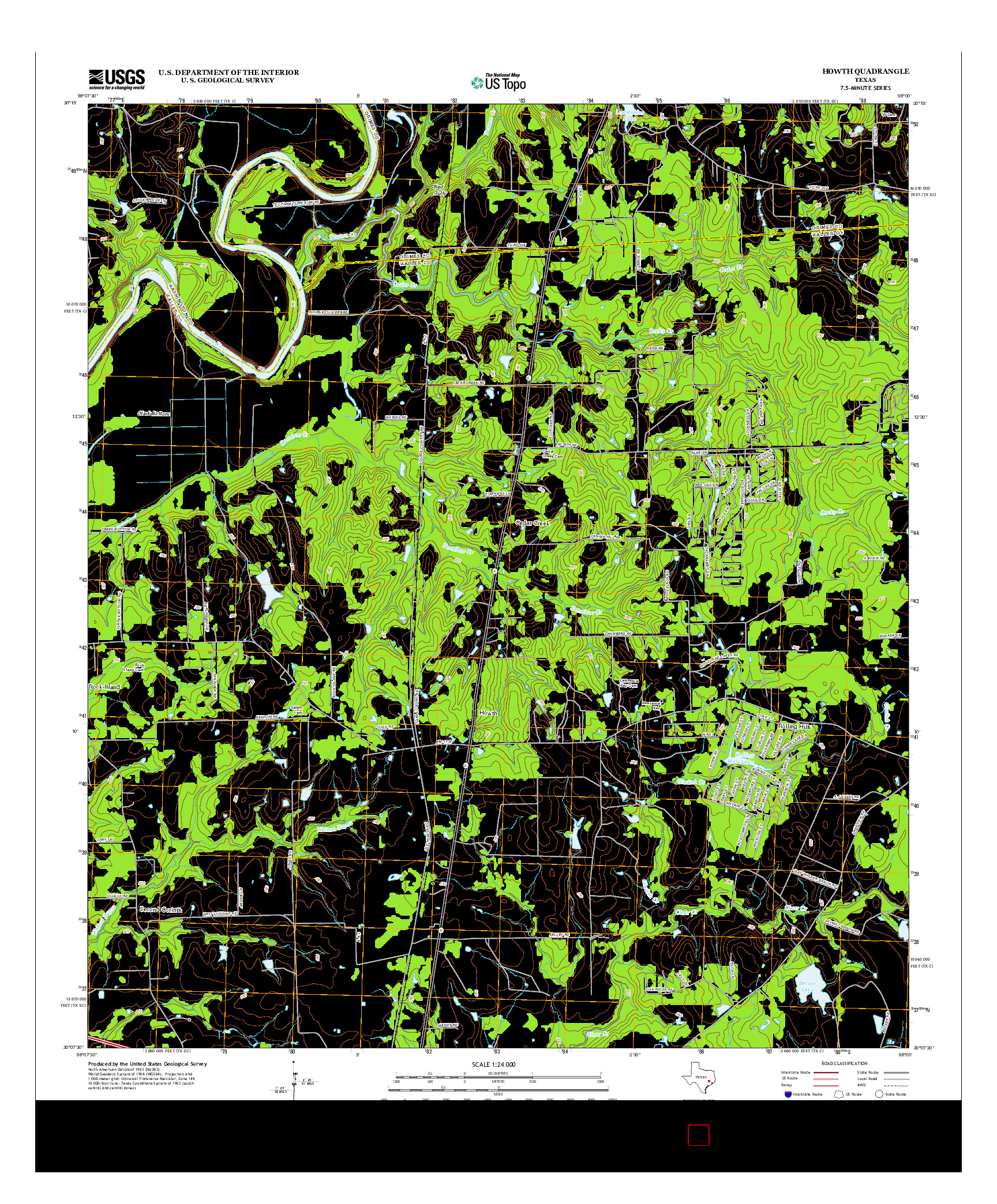 USGS US TOPO 7.5-MINUTE MAP FOR HOWTH, TX 2013