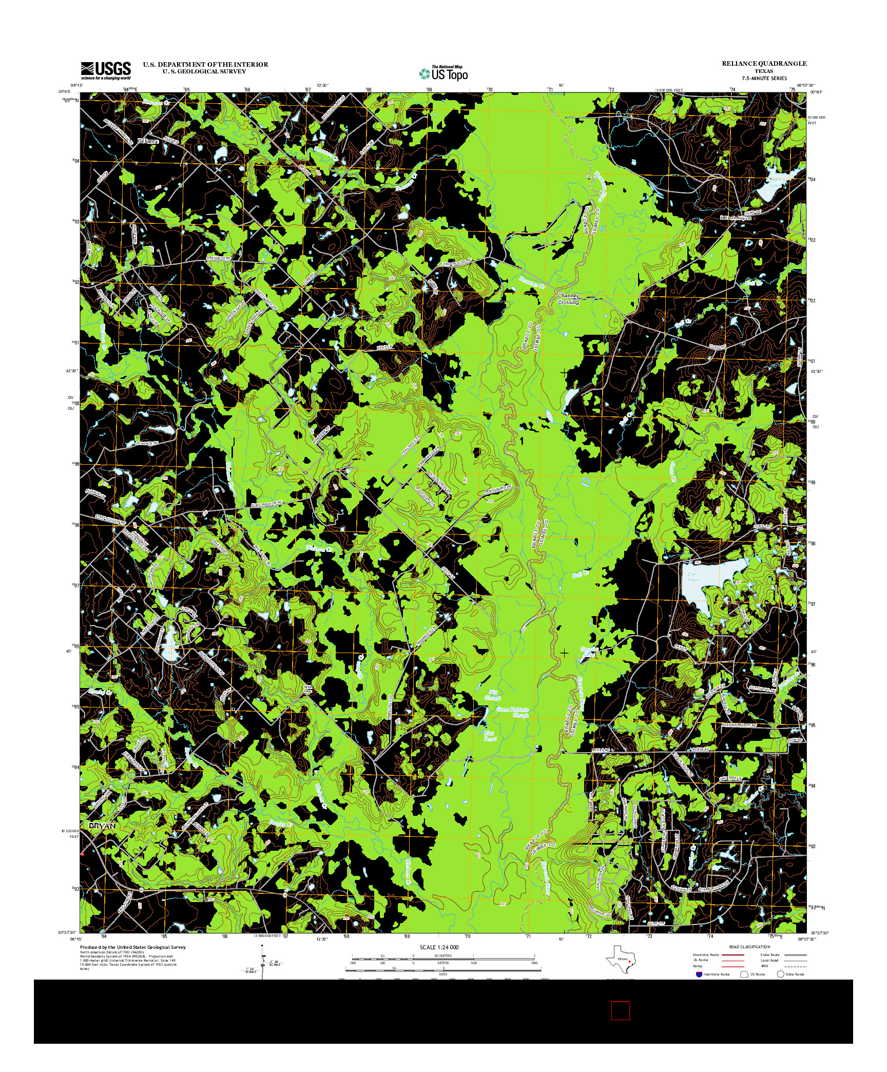 USGS US TOPO 7.5-MINUTE MAP FOR RELIANCE, TX 2013
