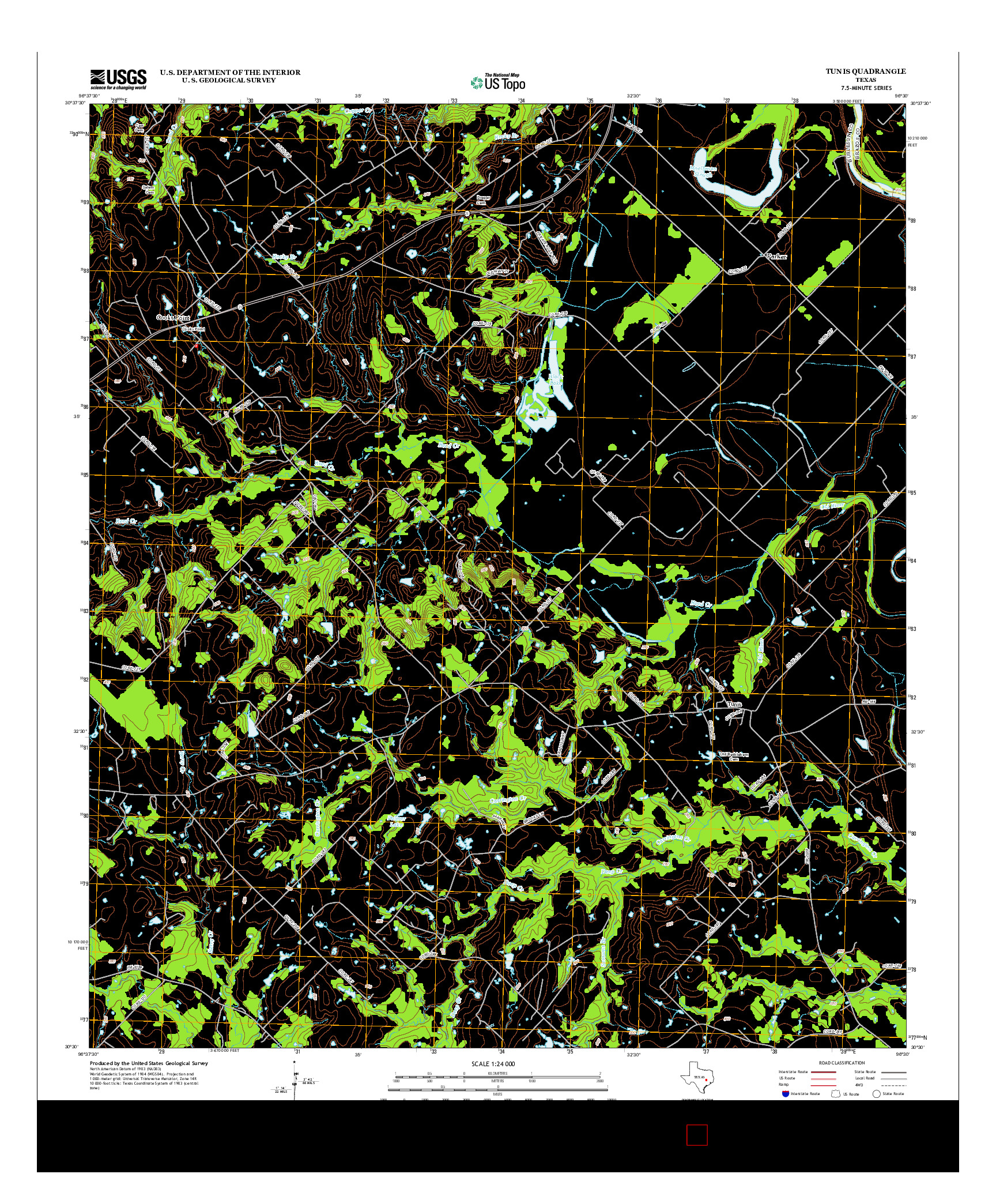 USGS US TOPO 7.5-MINUTE MAP FOR TUNIS, TX 2013