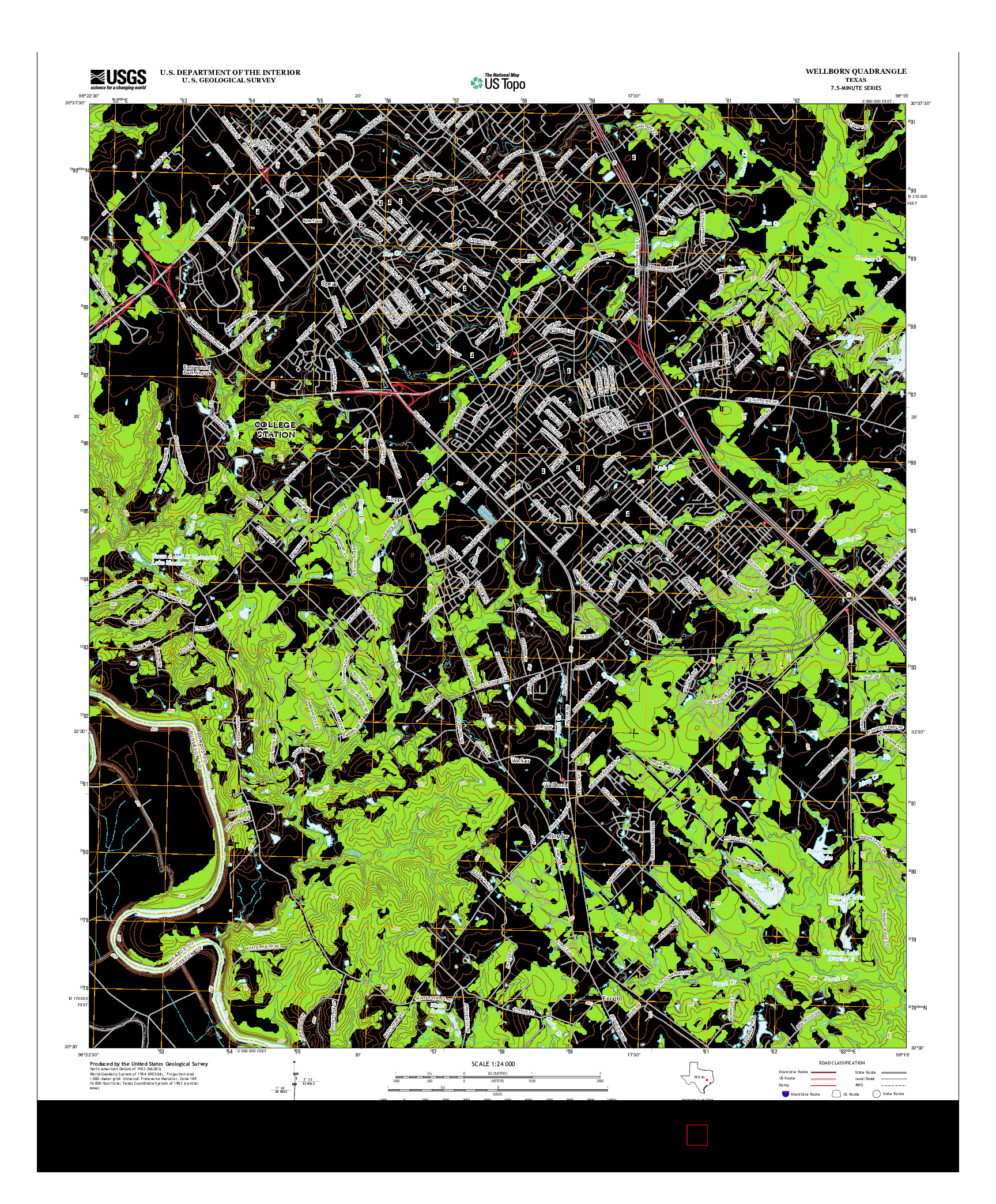 USGS US TOPO 7.5-MINUTE MAP FOR WELLBORN, TX 2013