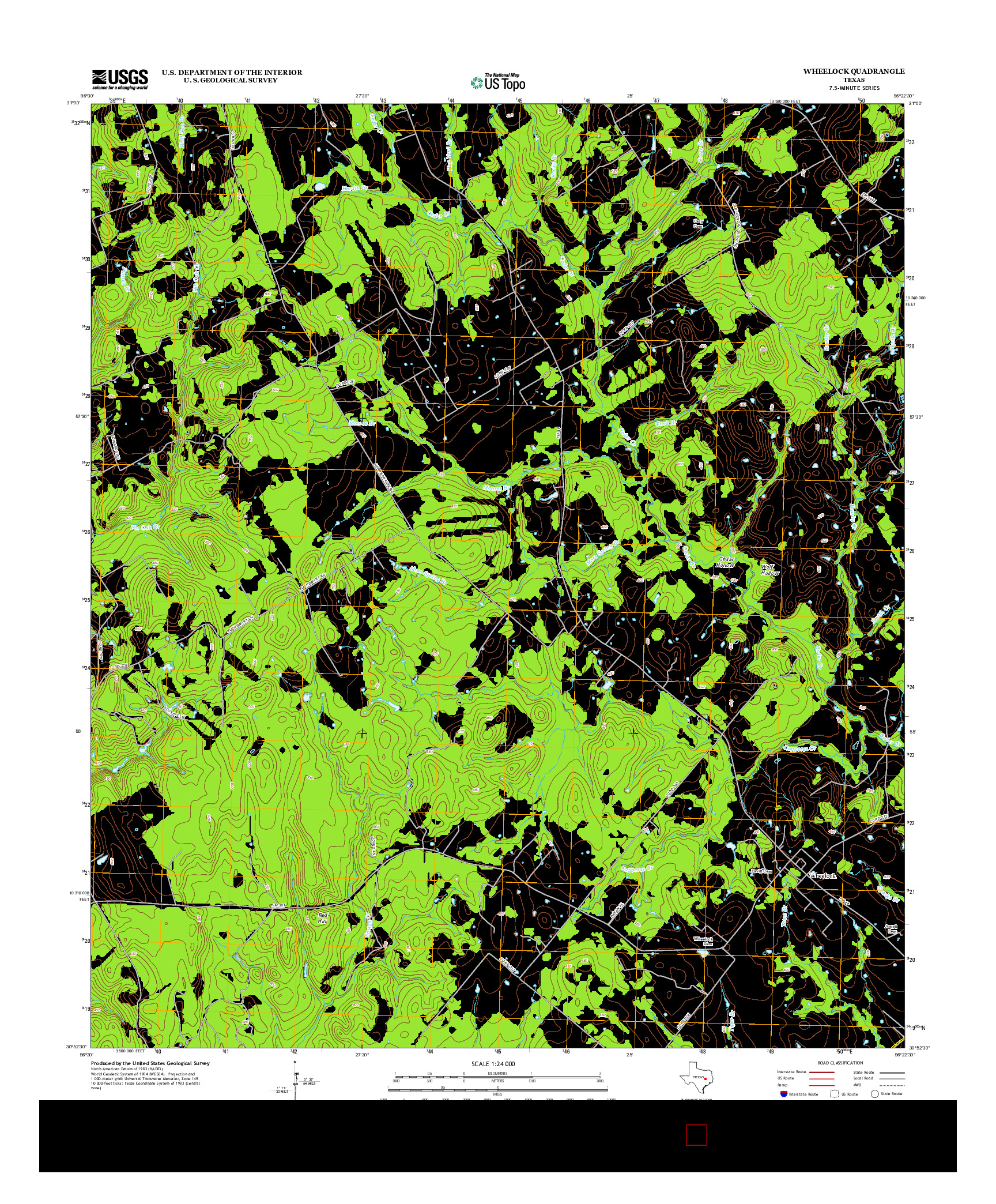 USGS US TOPO 7.5-MINUTE MAP FOR WHEELOCK, TX 2013