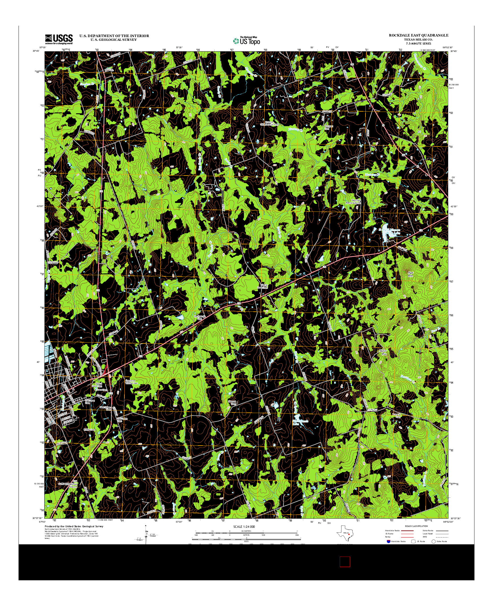 USGS US TOPO 7.5-MINUTE MAP FOR ROCKDALE EAST, TX 2013