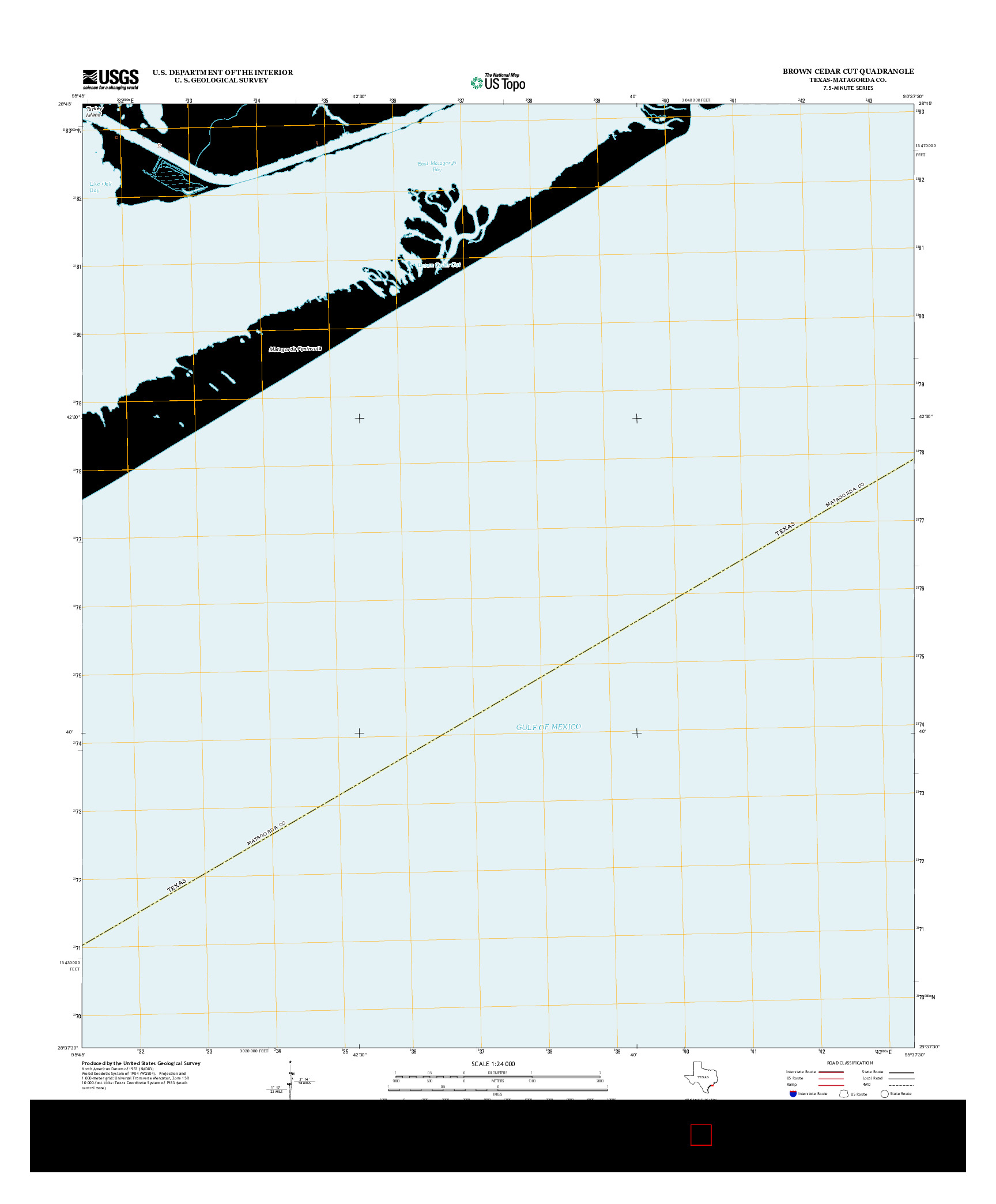 USGS US TOPO 7.5-MINUTE MAP FOR BROWN CEDAR CUT, TX 2013