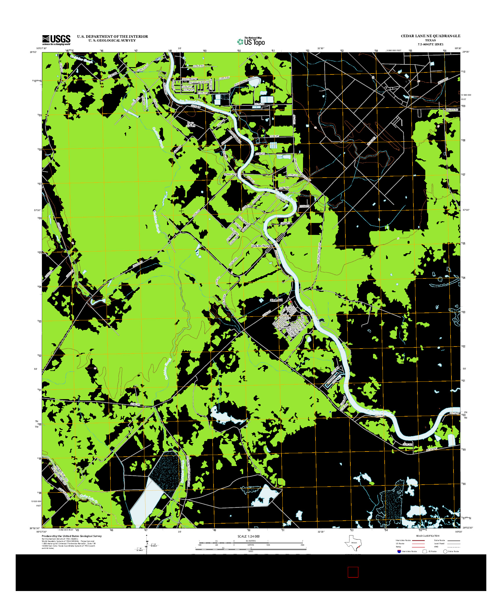 USGS US TOPO 7.5-MINUTE MAP FOR CEDAR LANE NE, TX 2013