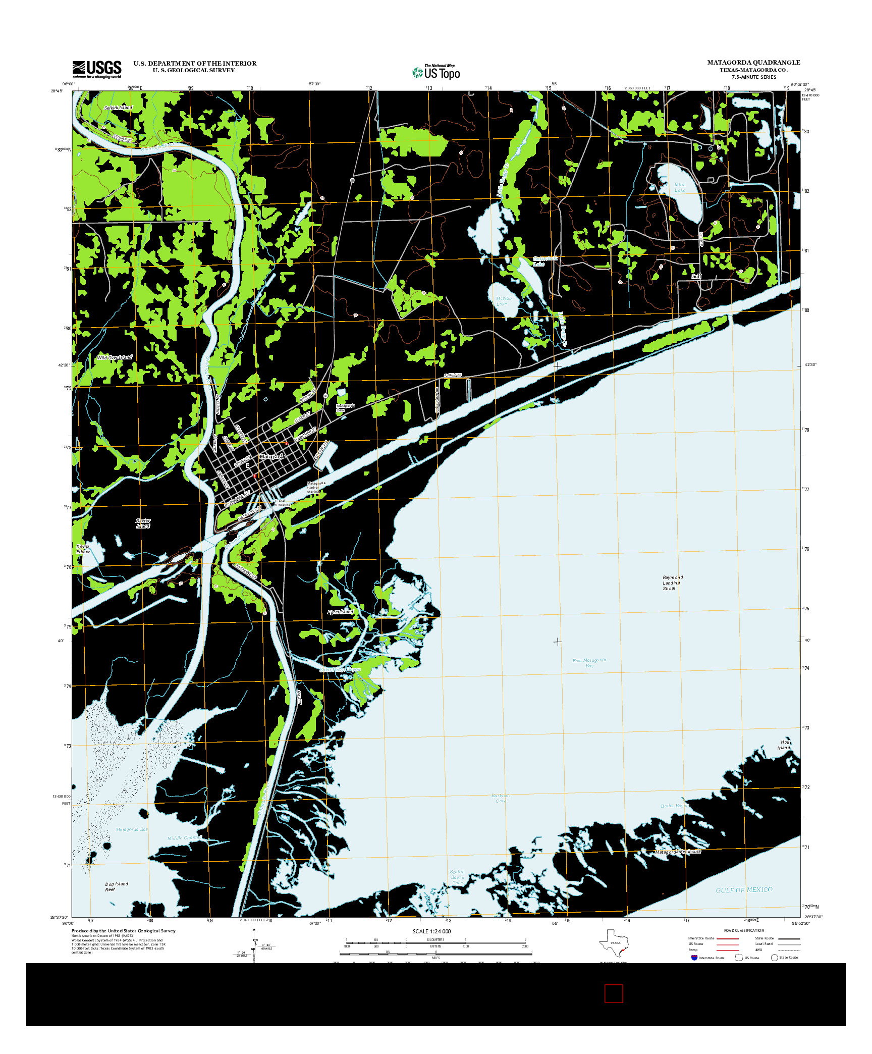 USGS US TOPO 7.5-MINUTE MAP FOR MATAGORDA, TX 2013