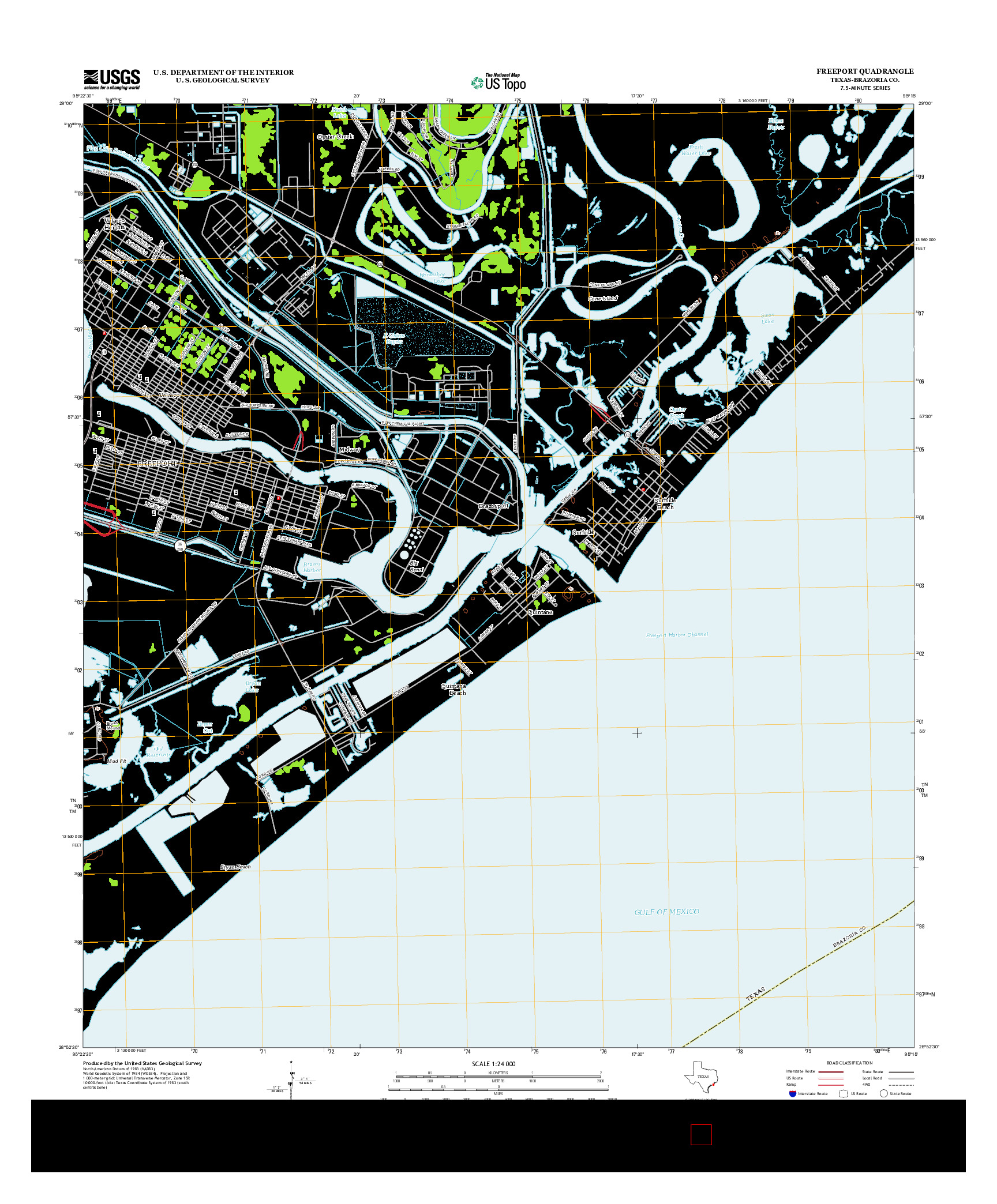 USGS US TOPO 7.5-MINUTE MAP FOR FREEPORT, TX 2013