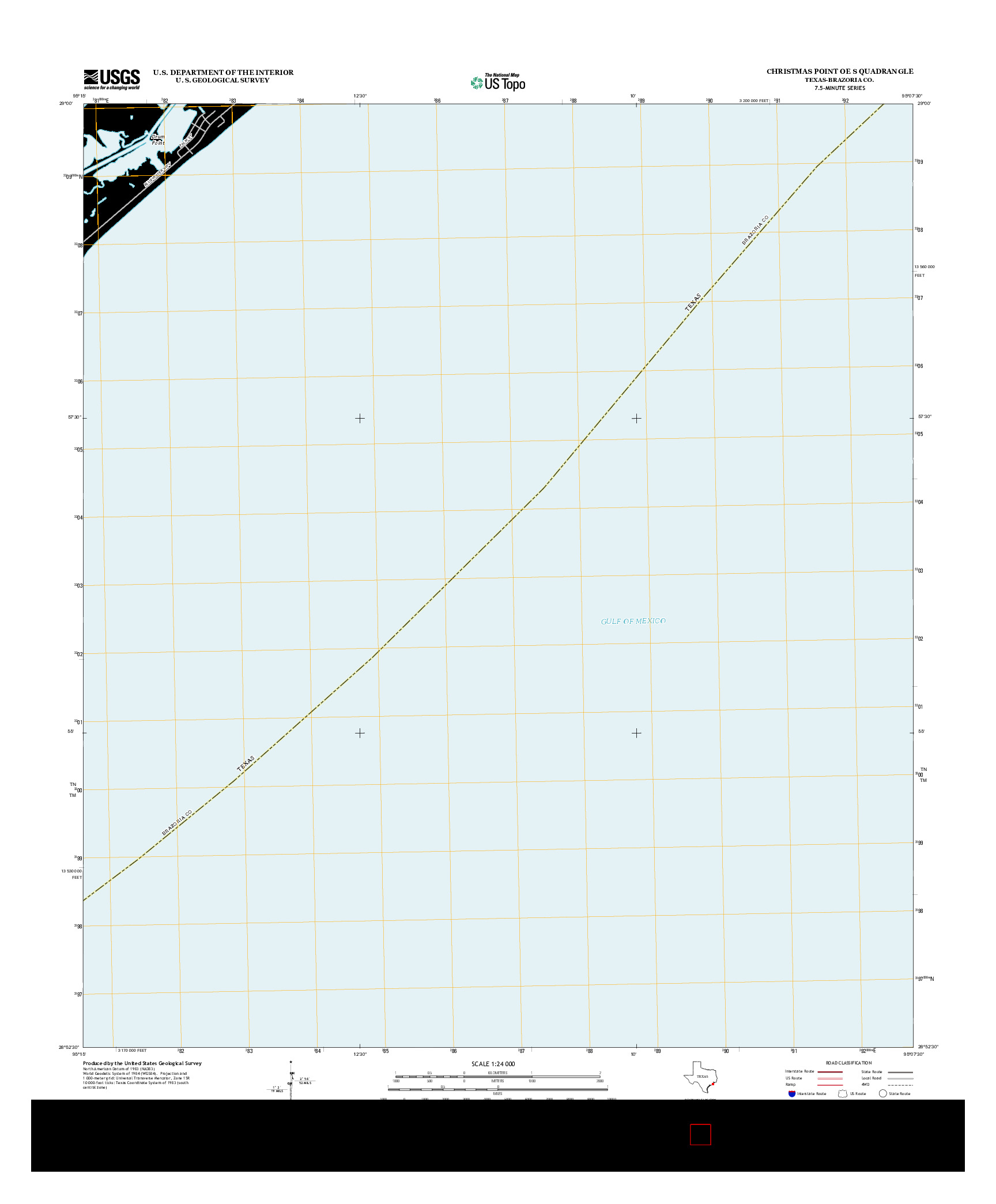 USGS US TOPO 7.5-MINUTE MAP FOR CHRISTMAS POINT OE S, TX 2013