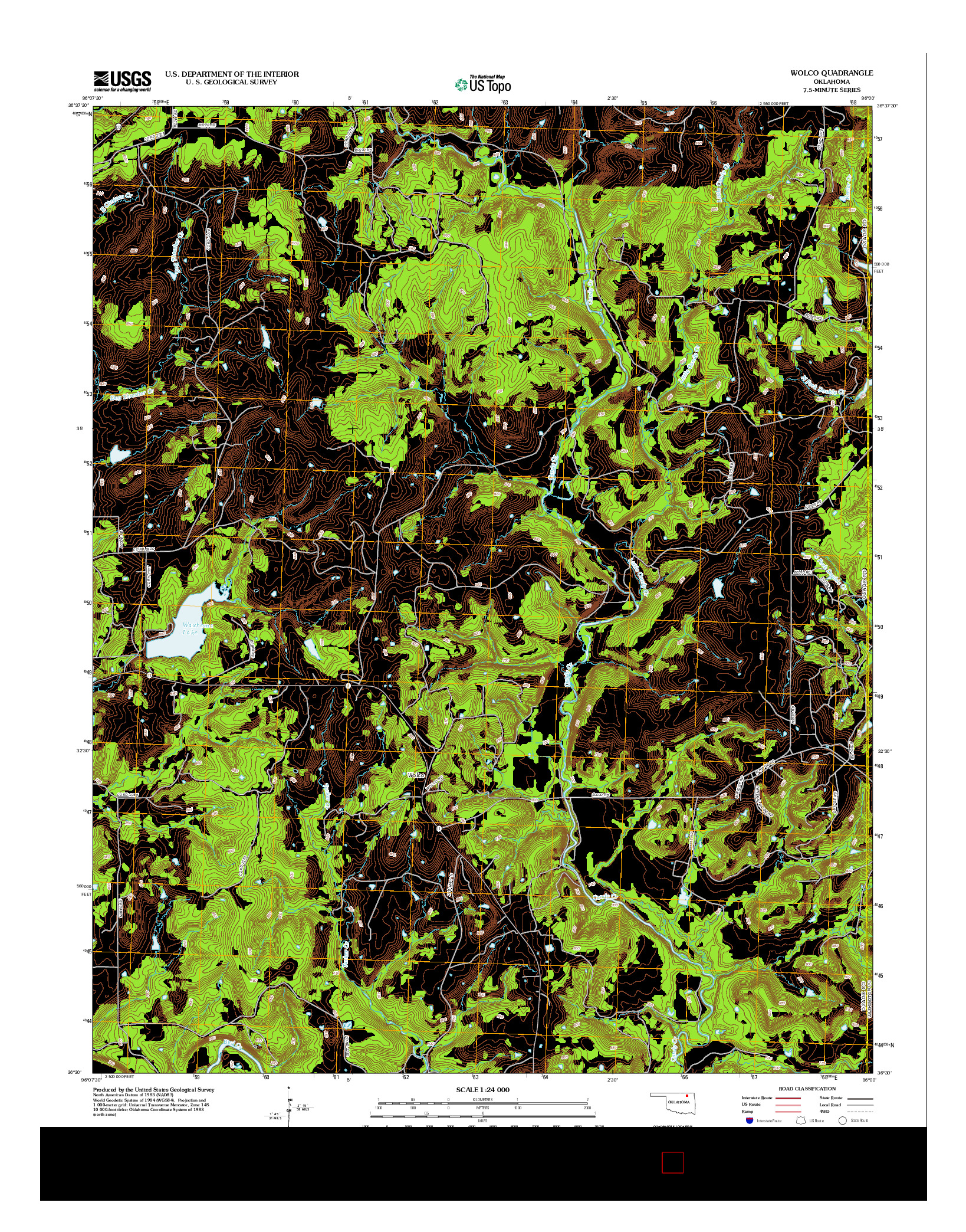 USGS US TOPO 7.5-MINUTE MAP FOR WOLCO, OK 2013