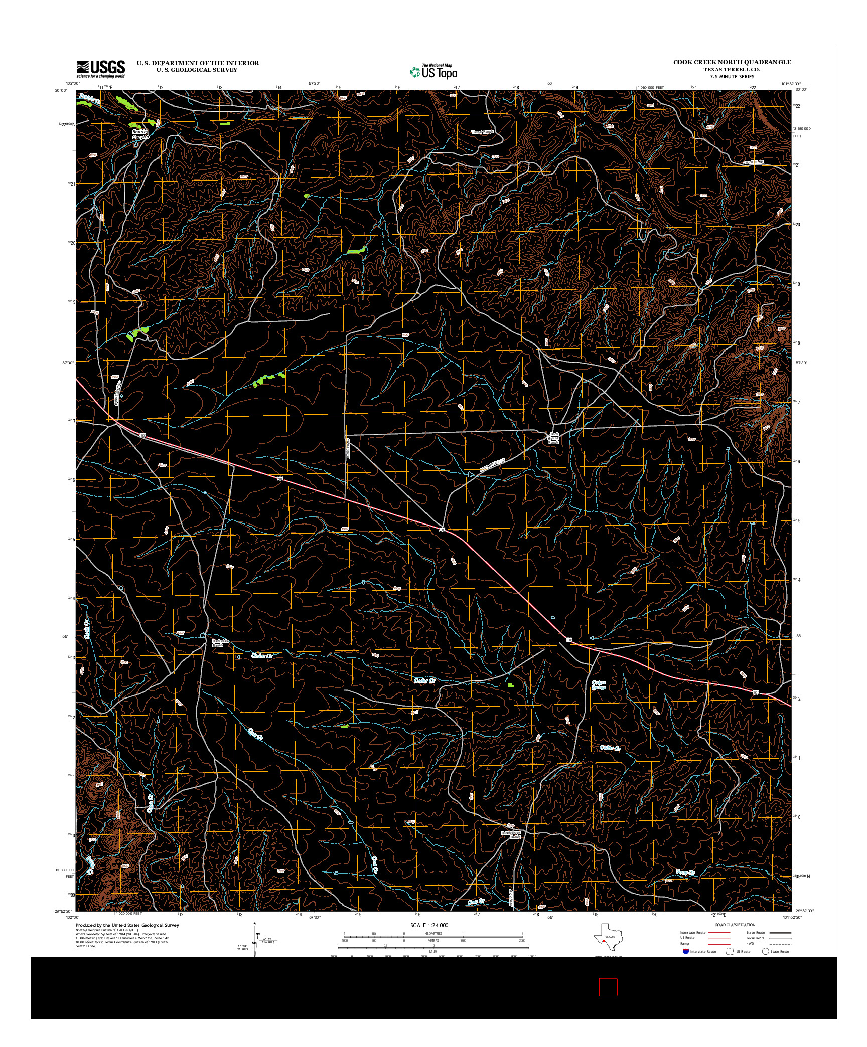 USGS US TOPO 7.5-MINUTE MAP FOR COOK CREEK NORTH, TX 2013