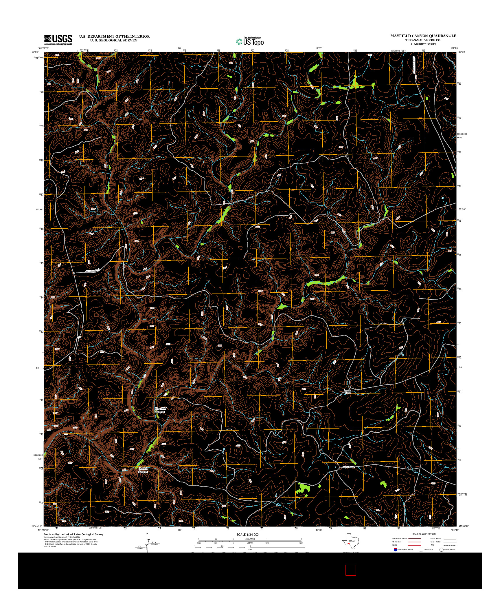 USGS US TOPO 7.5-MINUTE MAP FOR MAYFIELD CANYON, TX 2013