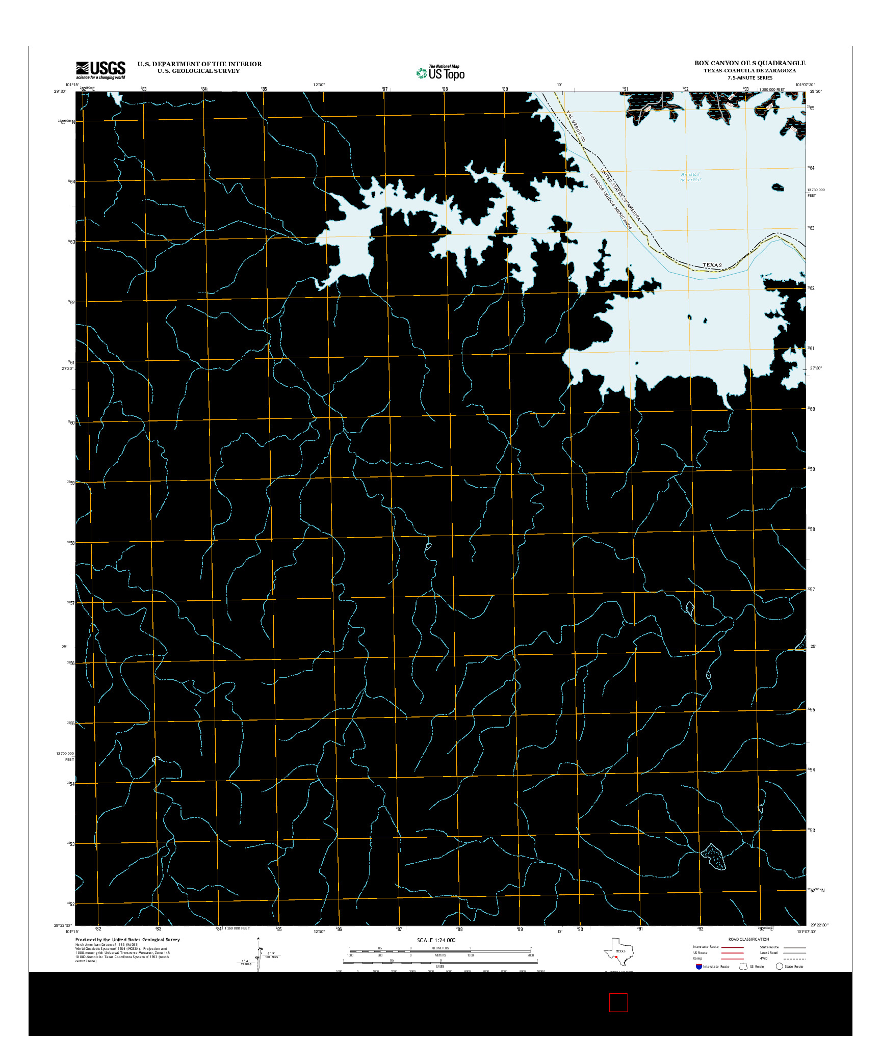 USGS US TOPO 7.5-MINUTE MAP FOR BOX CANYON OE S, TX-COA 2013