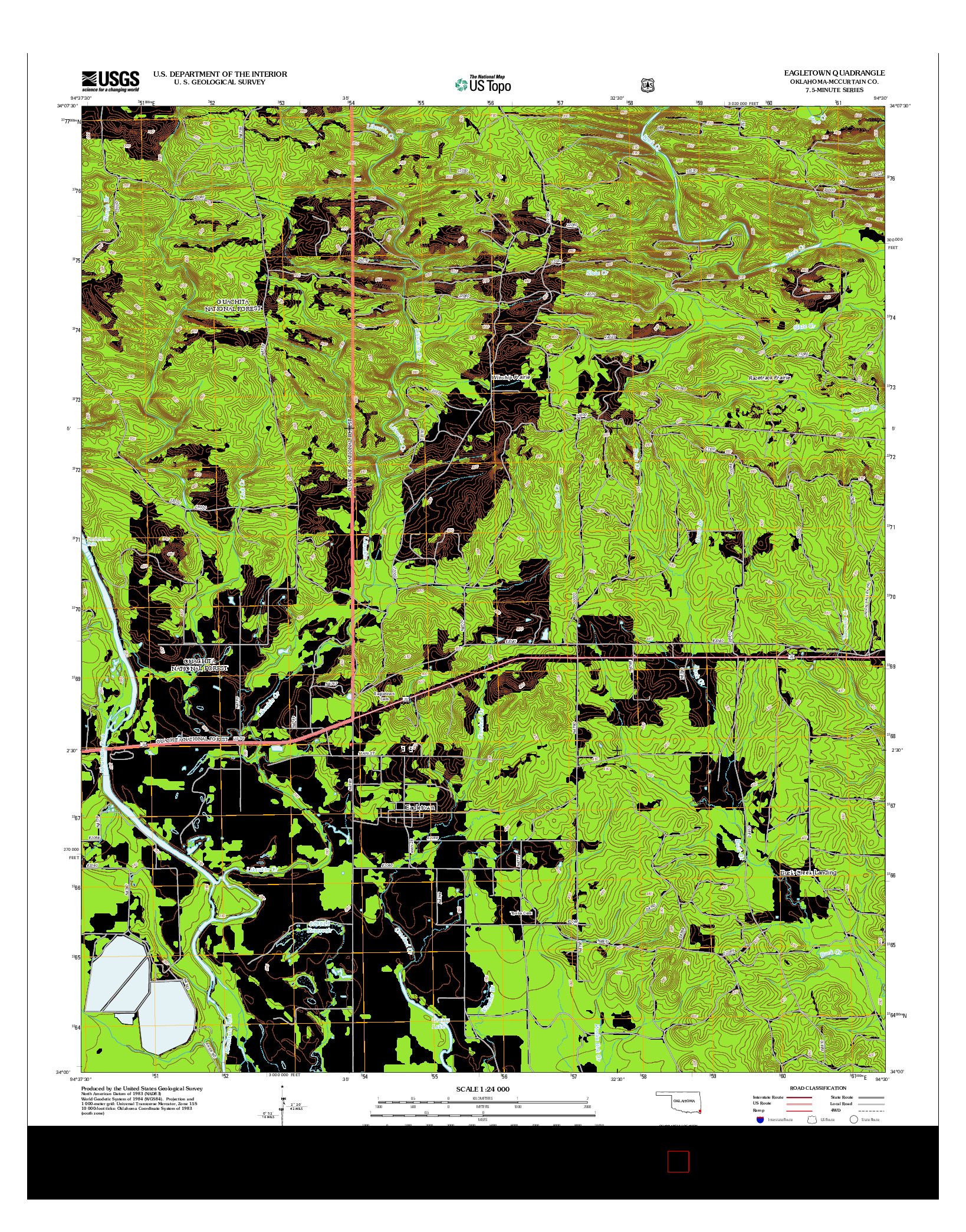 USGS US TOPO 7.5-MINUTE MAP FOR EAGLETOWN, OK 2013