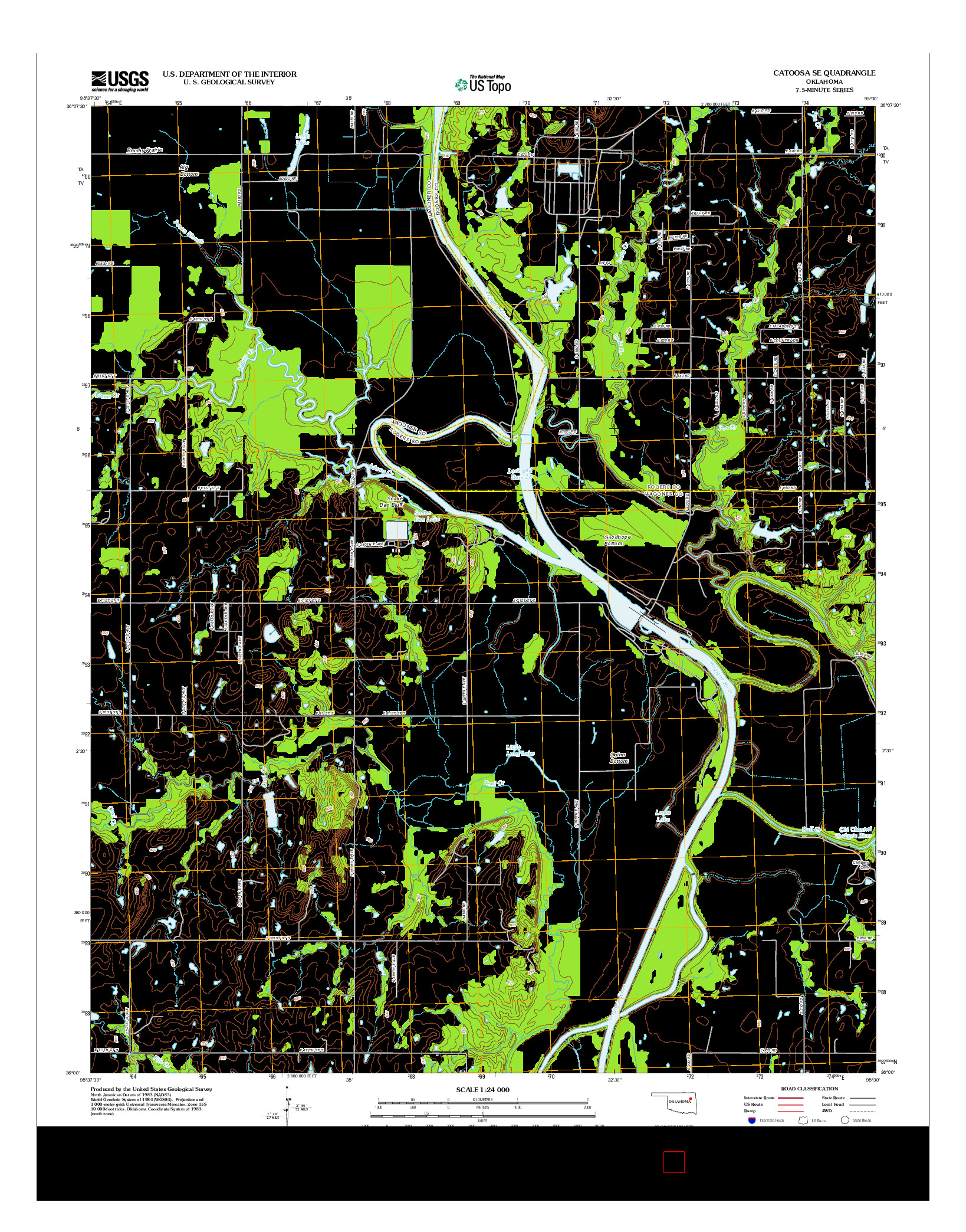 USGS US TOPO 7.5-MINUTE MAP FOR CATOOSA SE, OK 2013