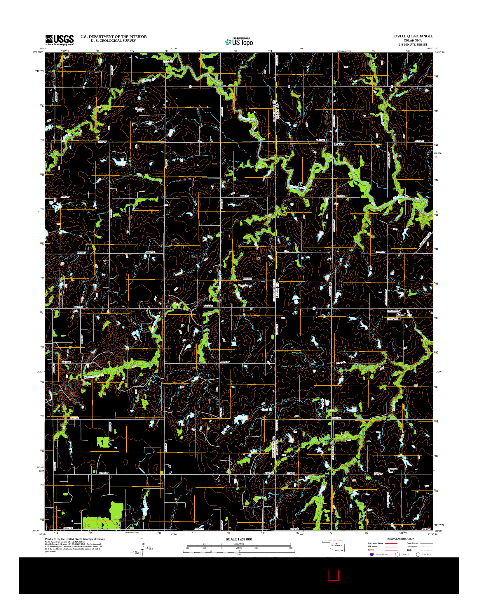 USGS US TOPO 7.5-MINUTE MAP FOR LOVELL, OK 2013