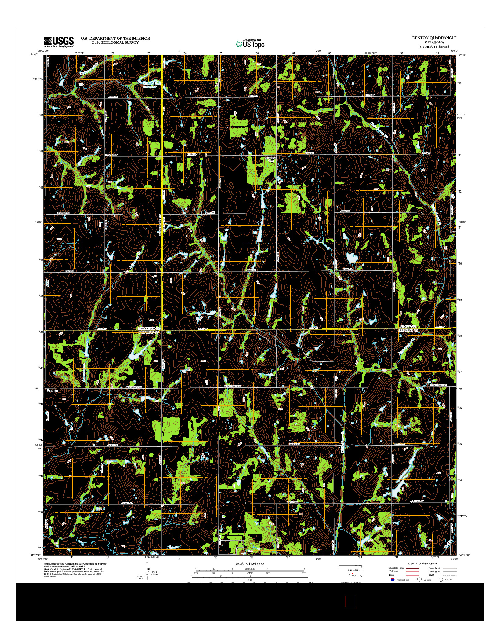 USGS US TOPO 7.5-MINUTE MAP FOR DENTON, OK 2013