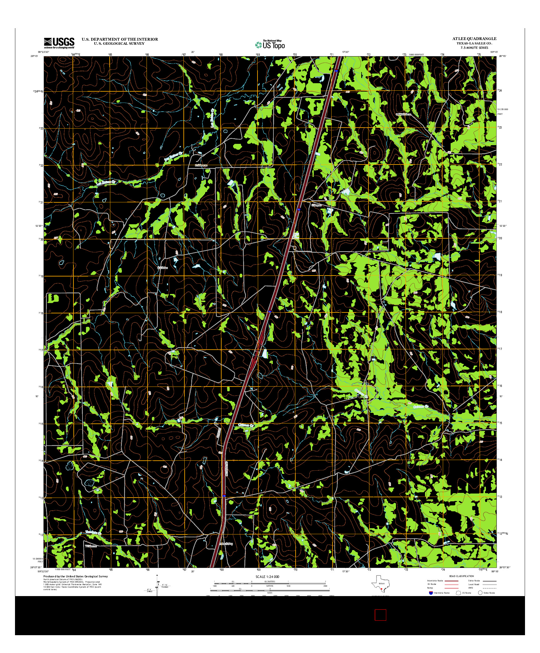 USGS US TOPO 7.5-MINUTE MAP FOR ATLEE, TX 2013