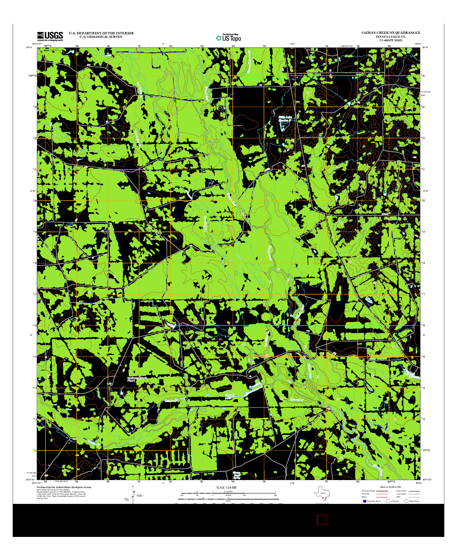 USGS US TOPO 7.5-MINUTE MAP FOR CAIMAN CREEK NE, TX 2013