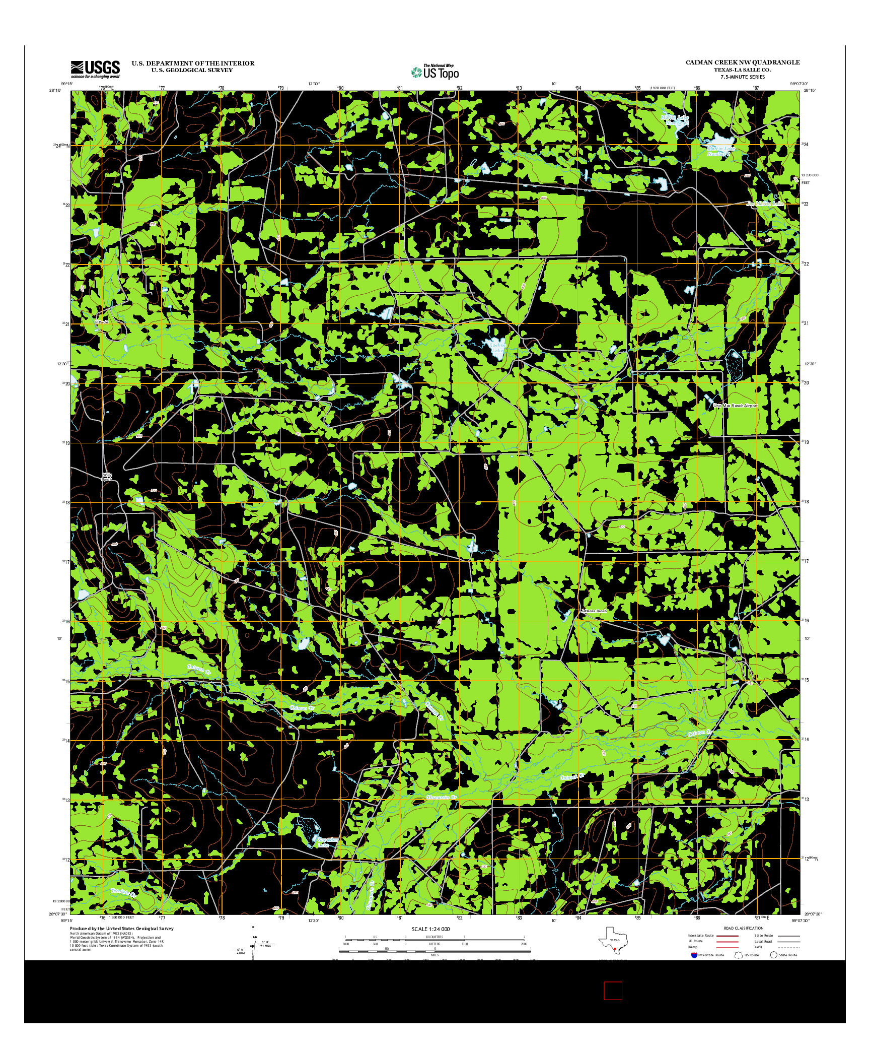 USGS US TOPO 7.5-MINUTE MAP FOR CAIMAN CREEK NW, TX 2013