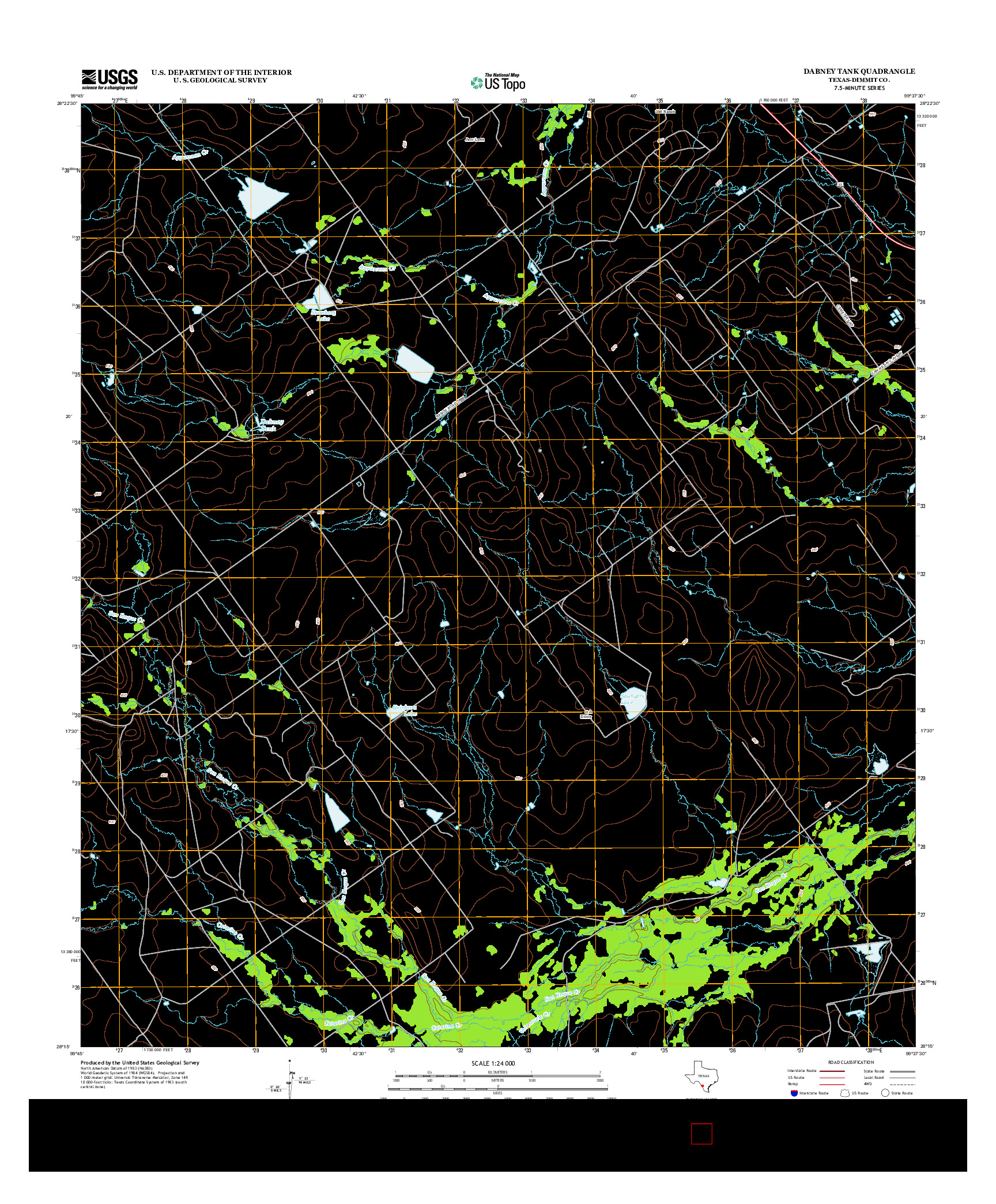 USGS US TOPO 7.5-MINUTE MAP FOR DABNEY TANK, TX 2013