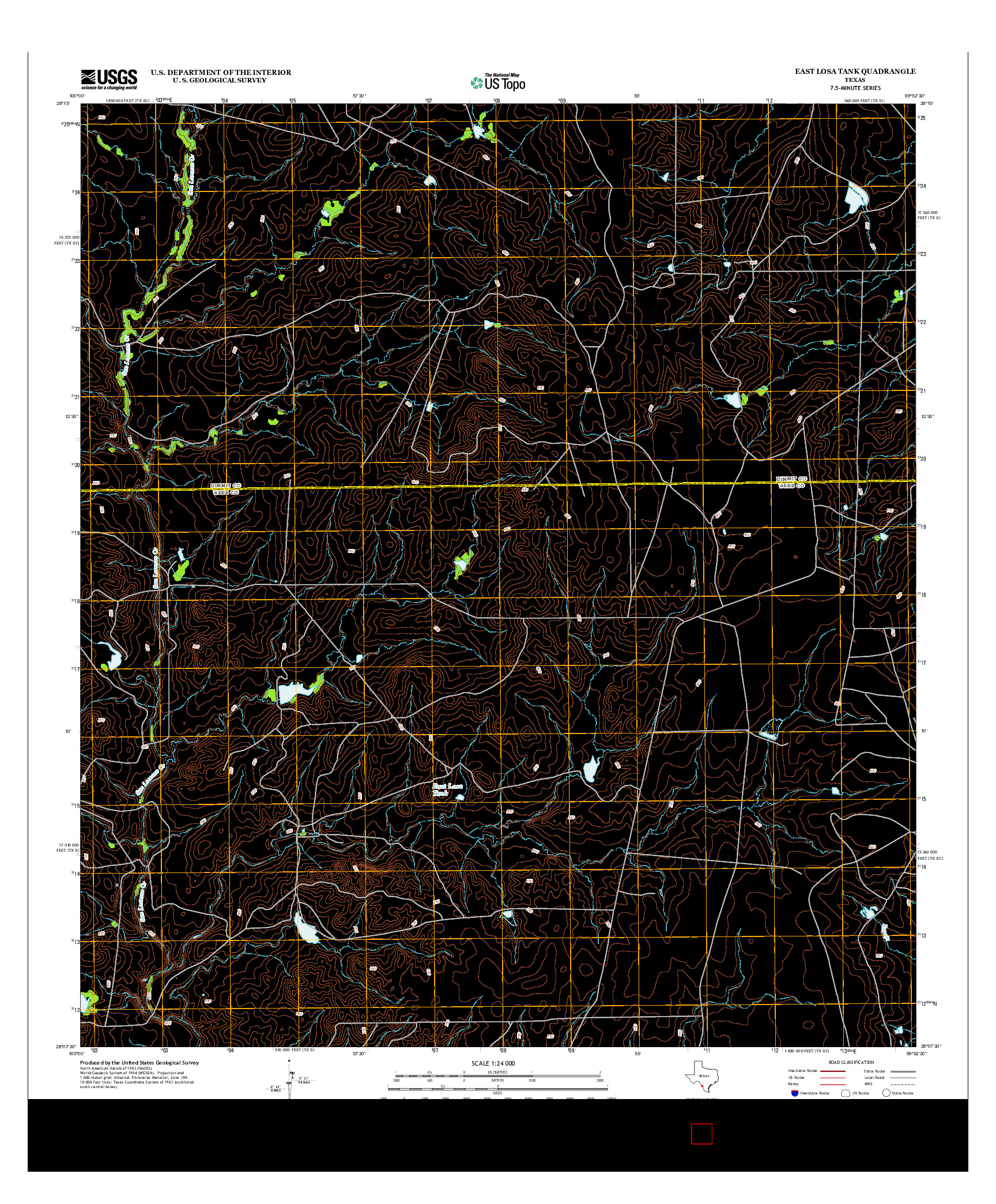 USGS US TOPO 7.5-MINUTE MAP FOR EAST LOSA TANK, TX 2013