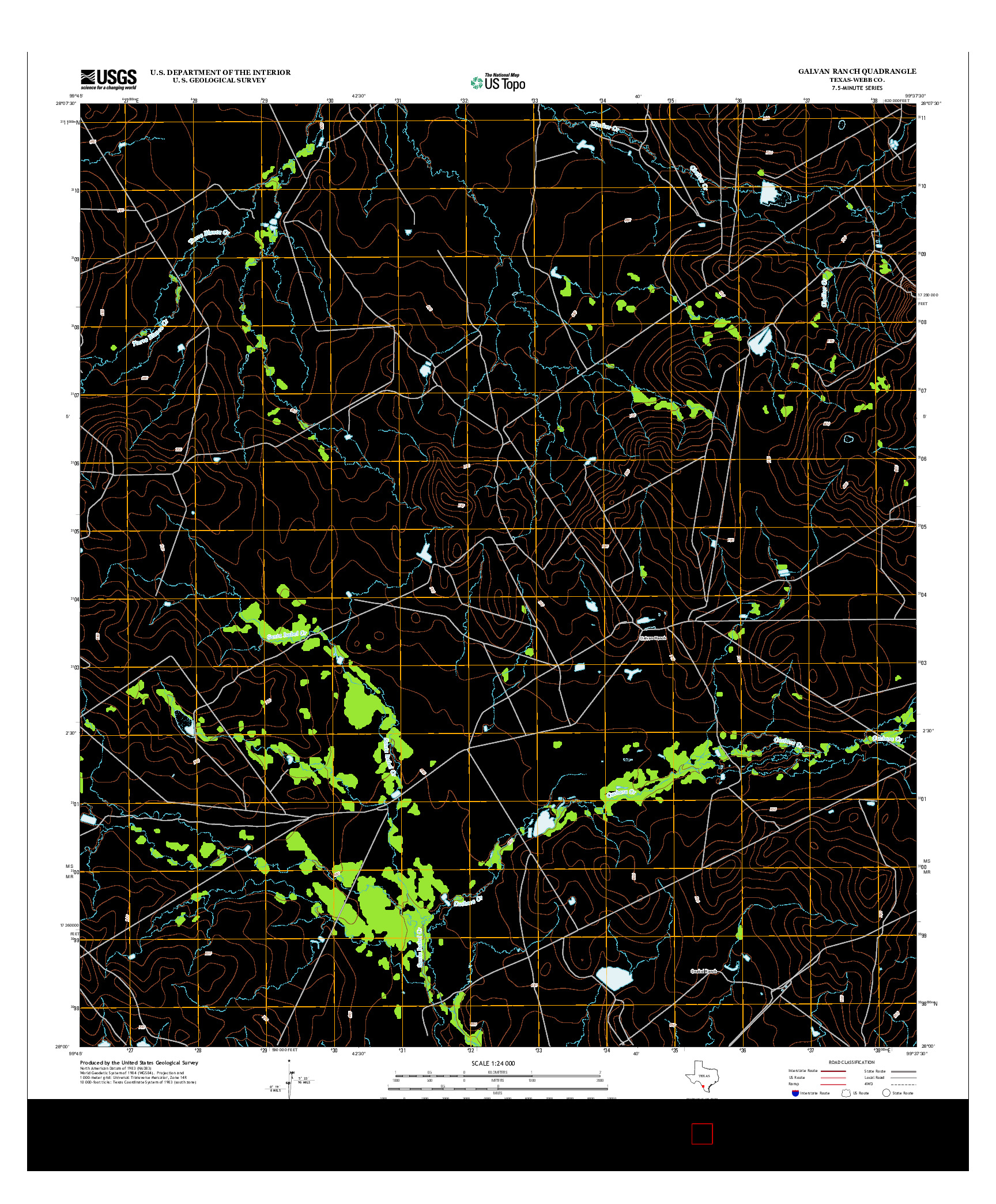 USGS US TOPO 7.5-MINUTE MAP FOR GALVAN RANCH, TX 2013