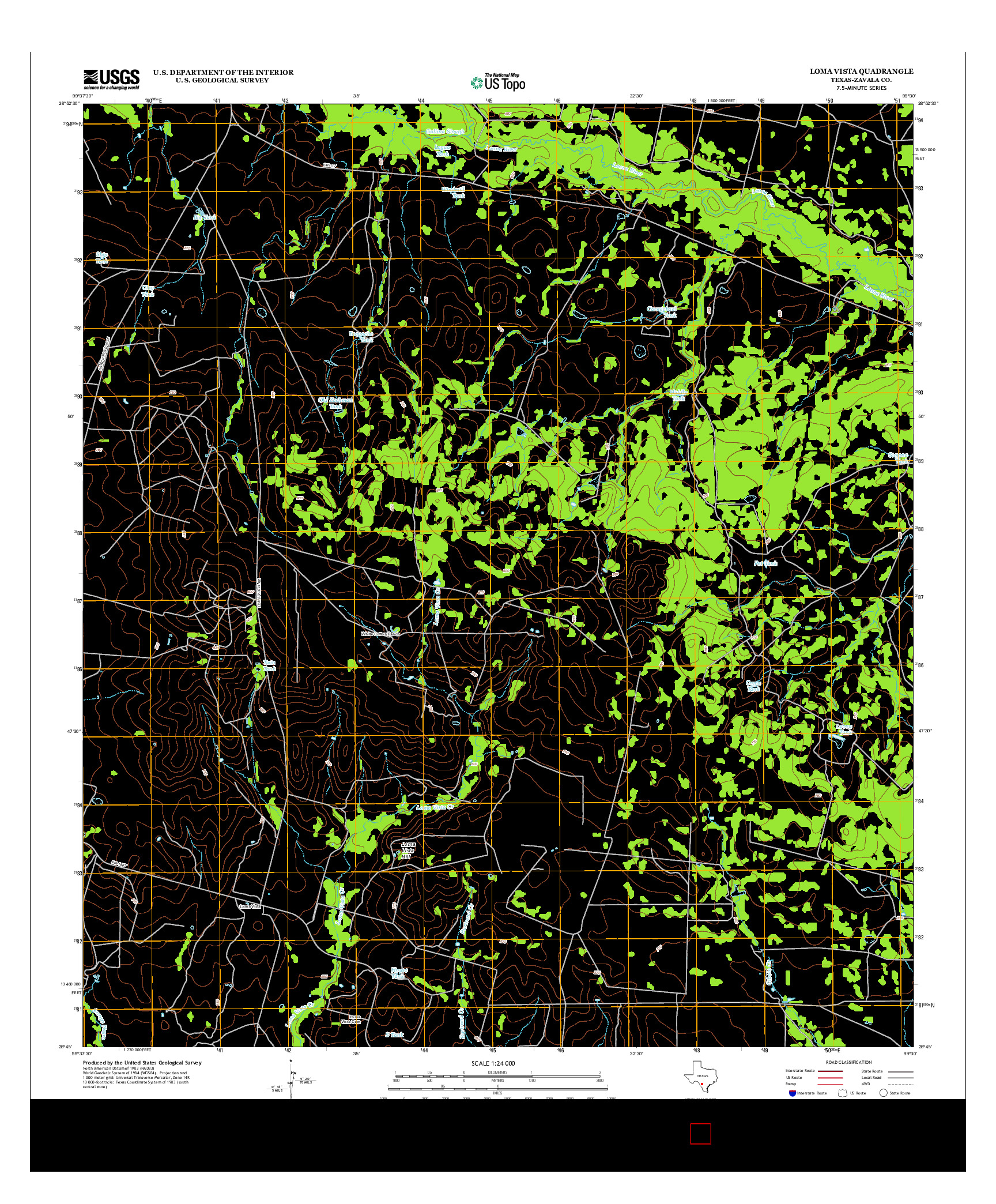 USGS US TOPO 7.5-MINUTE MAP FOR LOMA VISTA, TX 2013