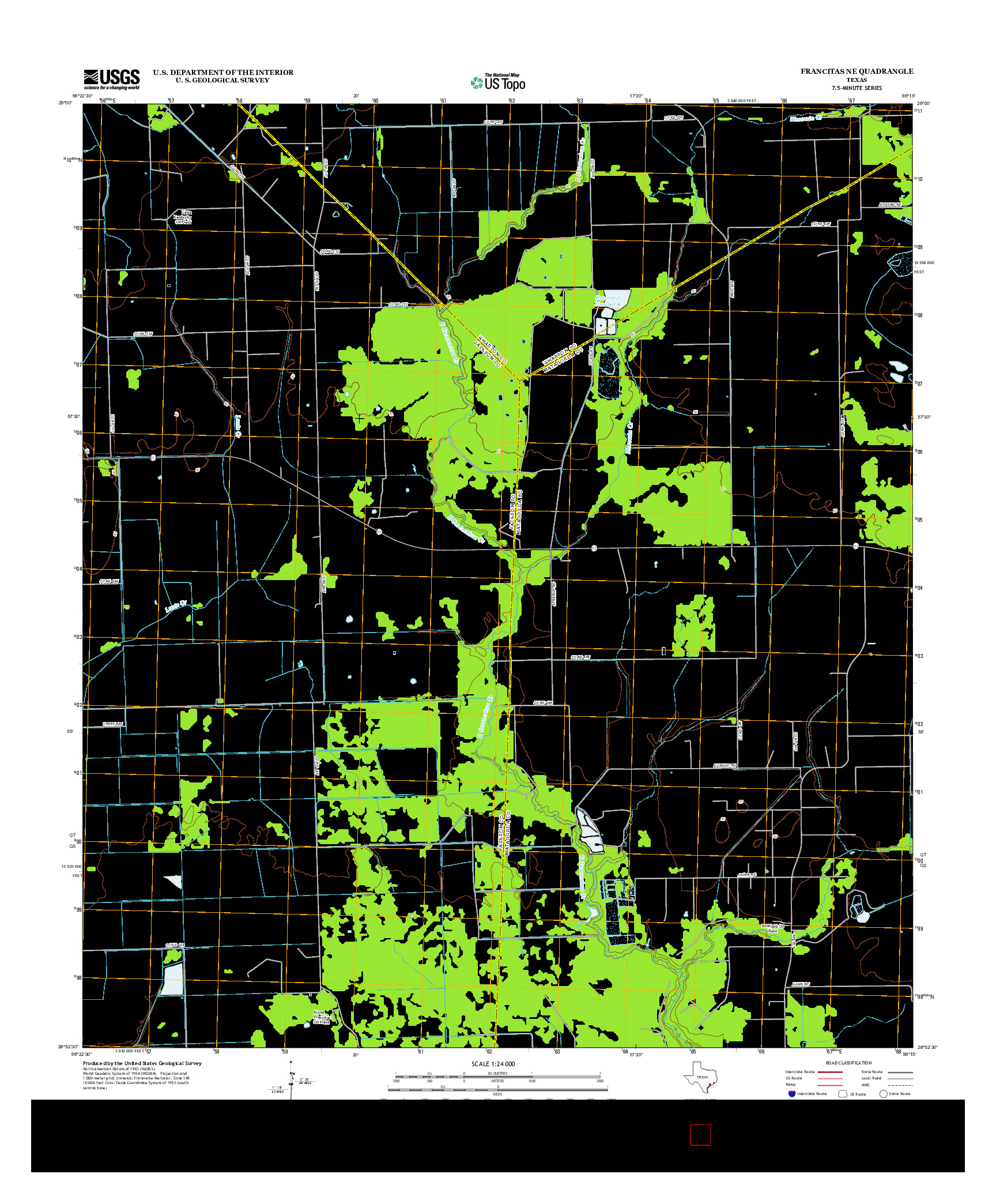 USGS US TOPO 7.5-MINUTE MAP FOR FRANCITAS NE, TX 2013