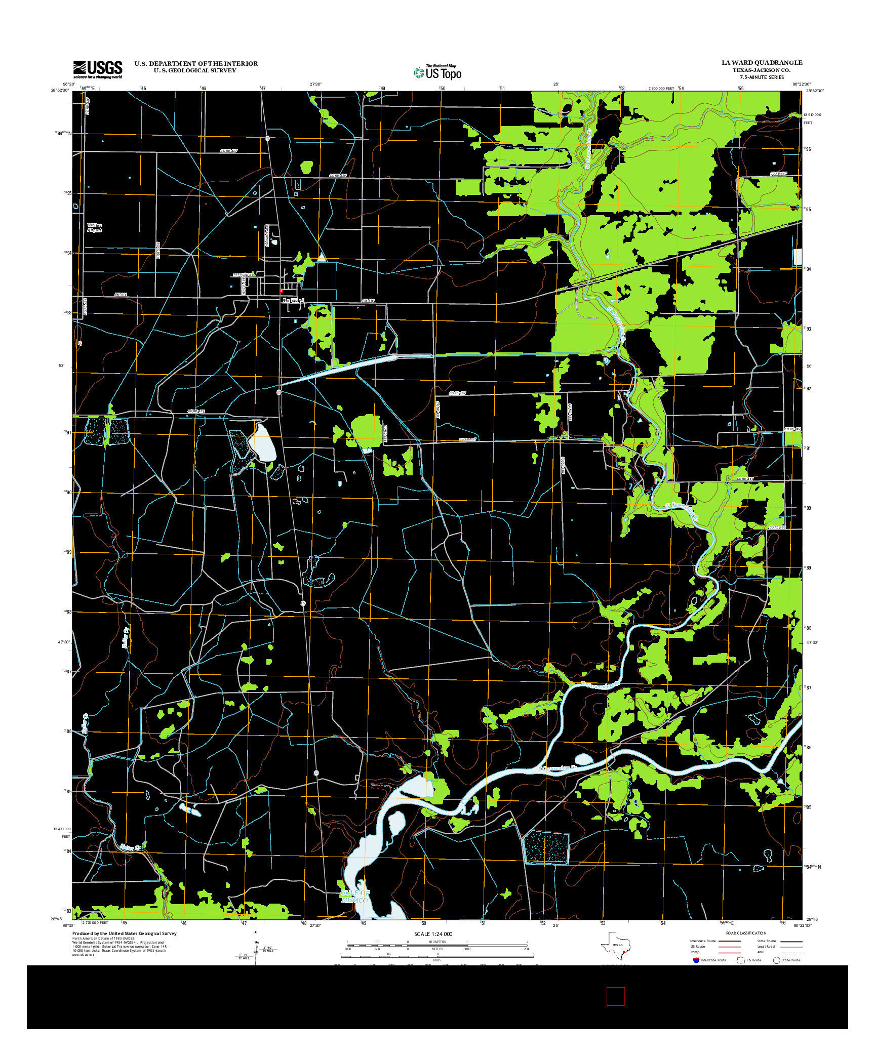 USGS US TOPO 7.5-MINUTE MAP FOR LA WARD, TX 2013