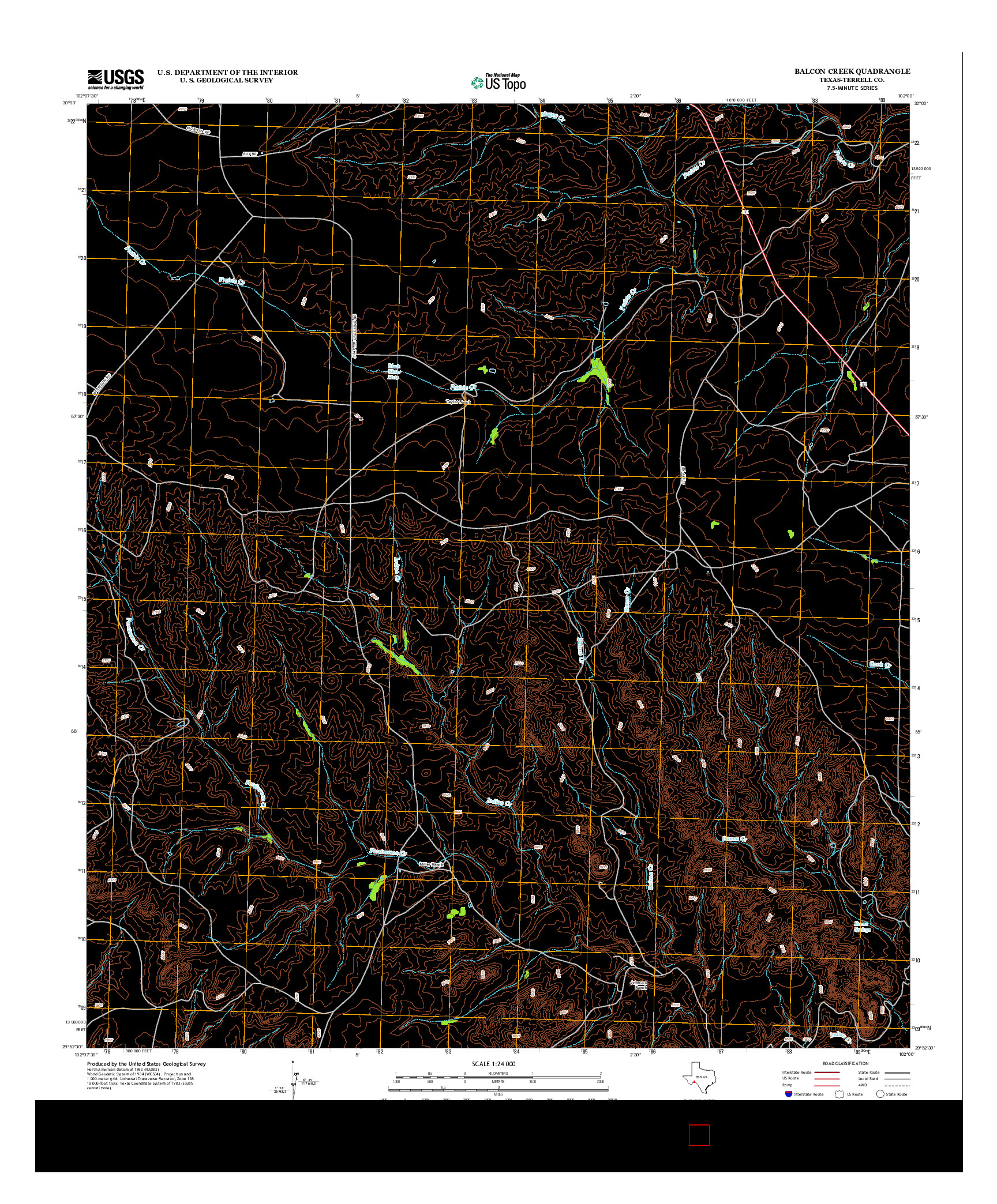 USGS US TOPO 7.5-MINUTE MAP FOR BALCON CREEK, TX 2013