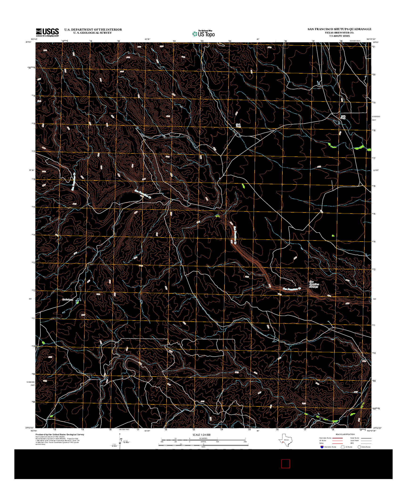 USGS US TOPO 7.5-MINUTE MAP FOR SAN FRANCISCO SHUTUPS, TX 2013