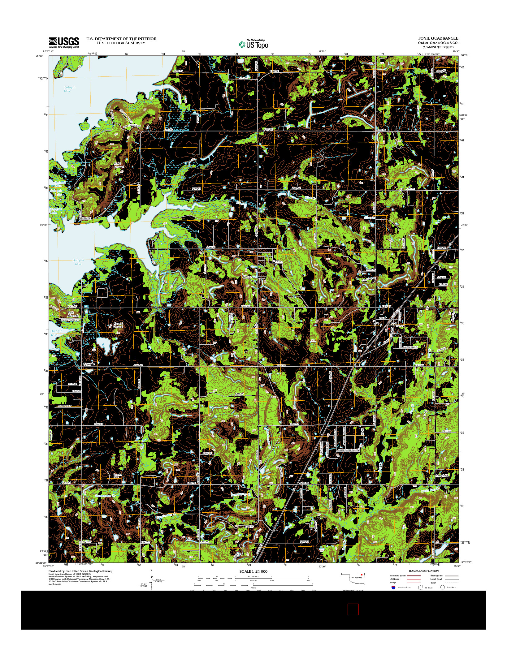 USGS US TOPO 7.5-MINUTE MAP FOR FOYIL, OK 2013