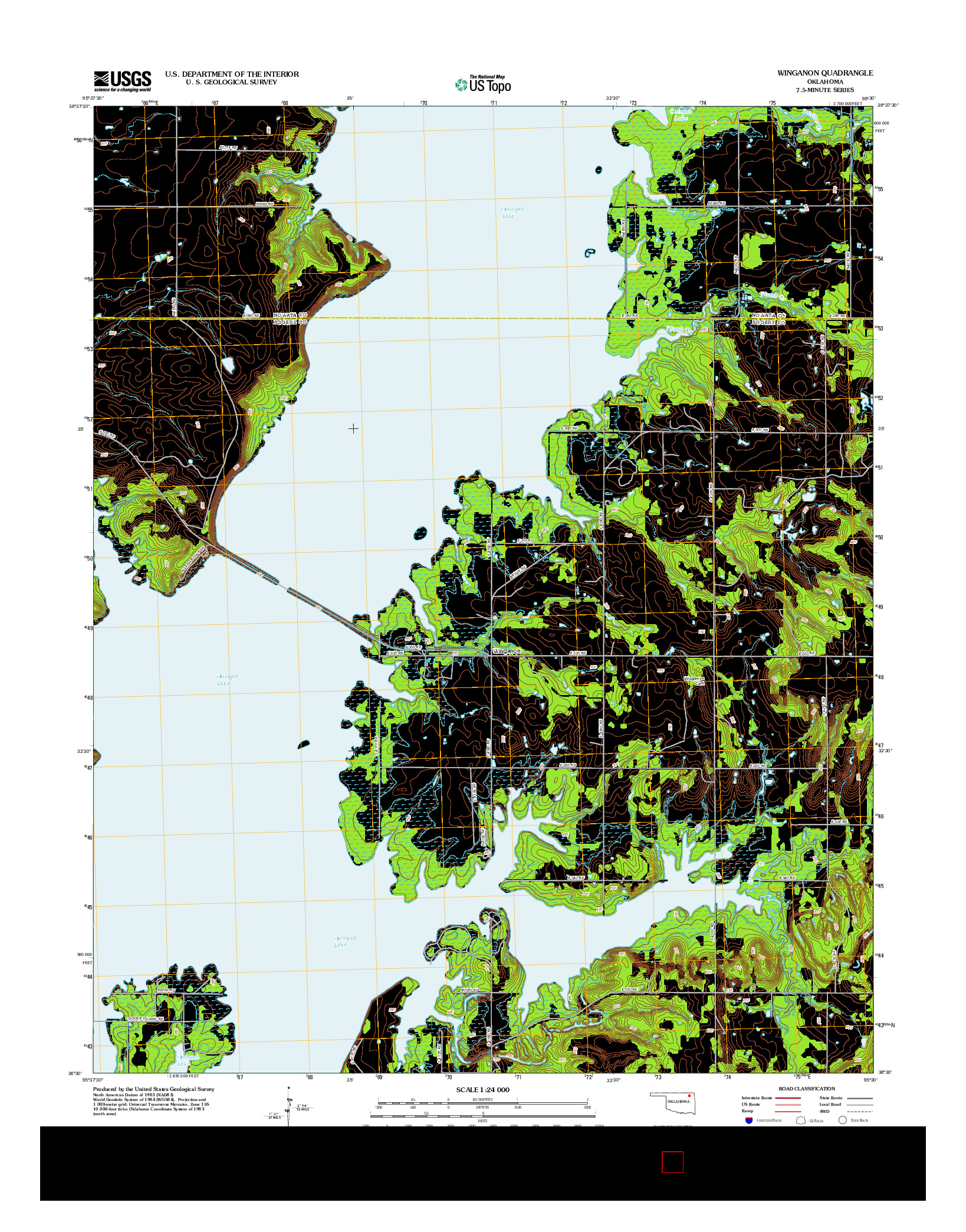 USGS US TOPO 7.5-MINUTE MAP FOR WINGANON, OK 2013