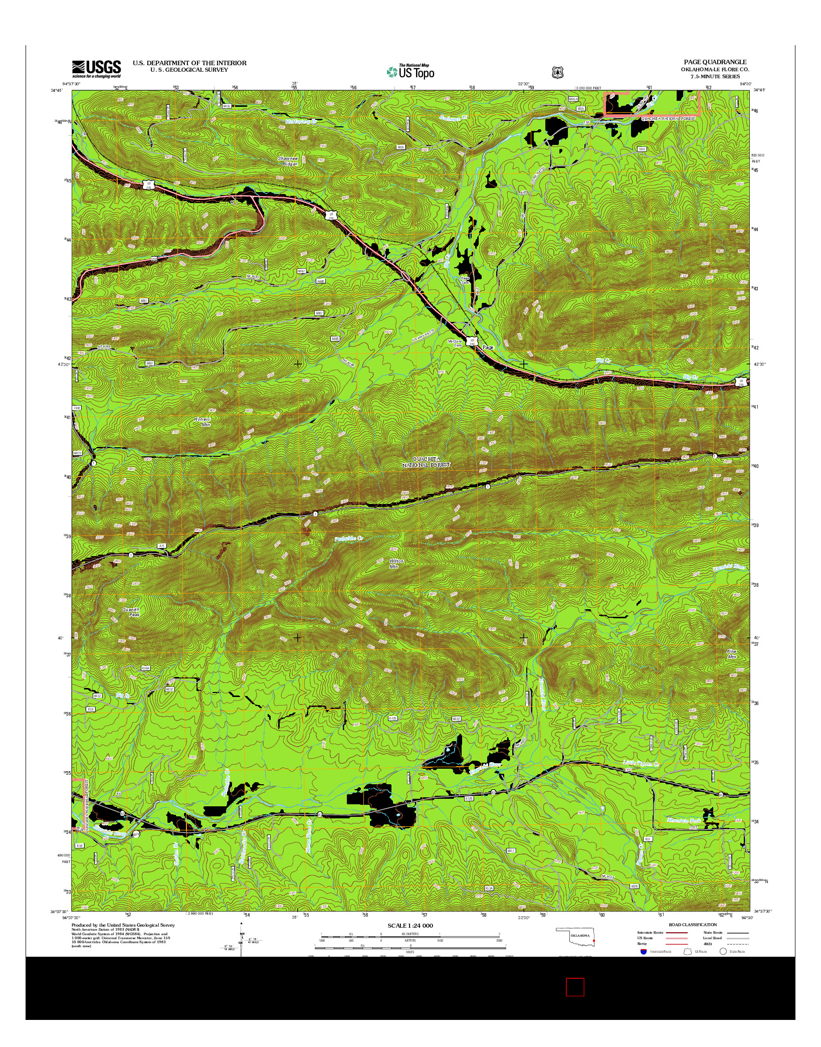 USGS US TOPO 7.5-MINUTE MAP FOR PAGE, OK 2013