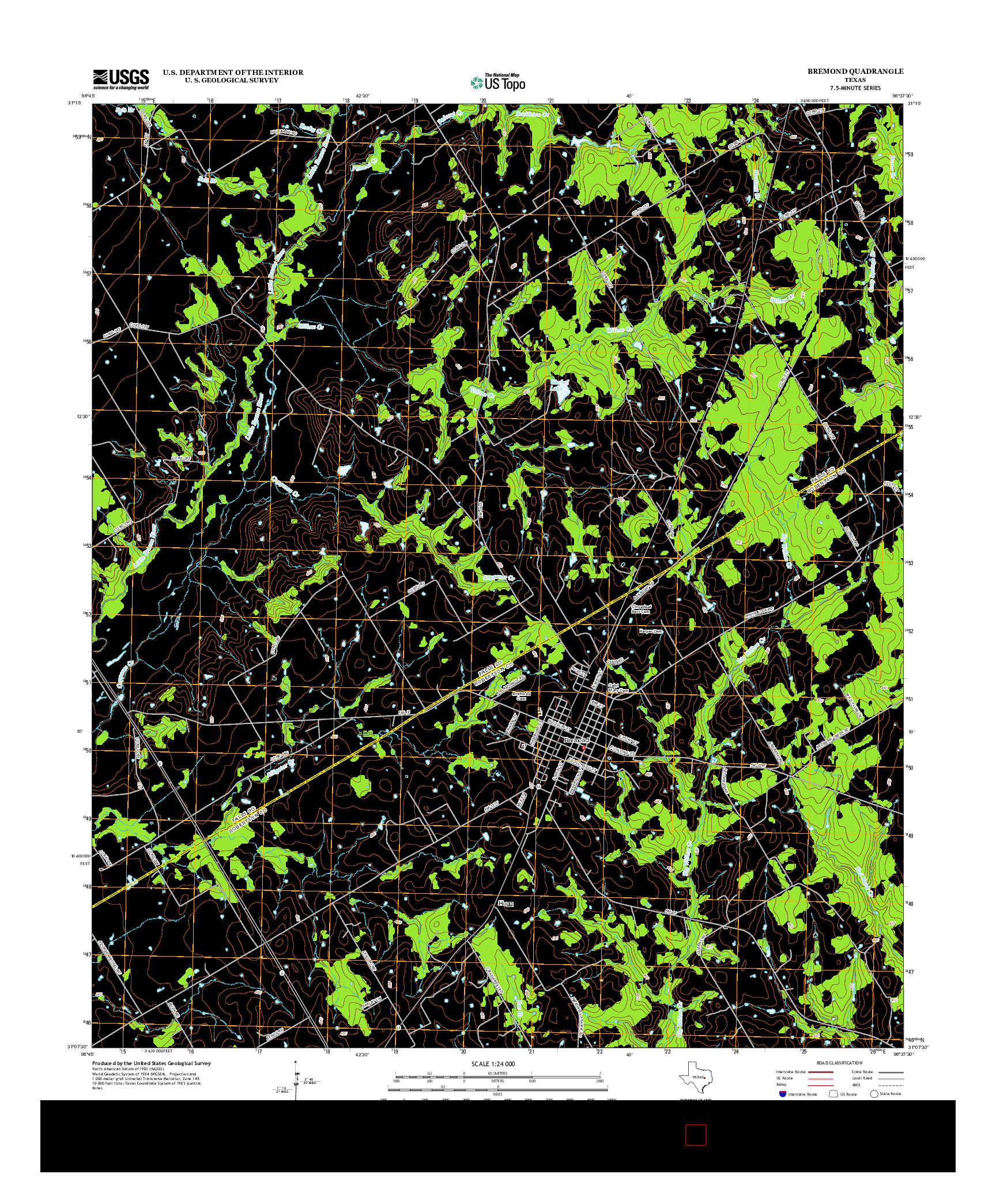 USGS US TOPO 7.5-MINUTE MAP FOR BREMOND, TX 2013