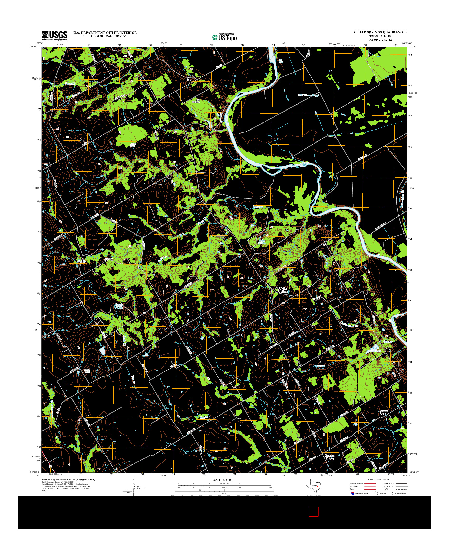 USGS US TOPO 7.5-MINUTE MAP FOR CEDAR SPRINGS, TX 2013