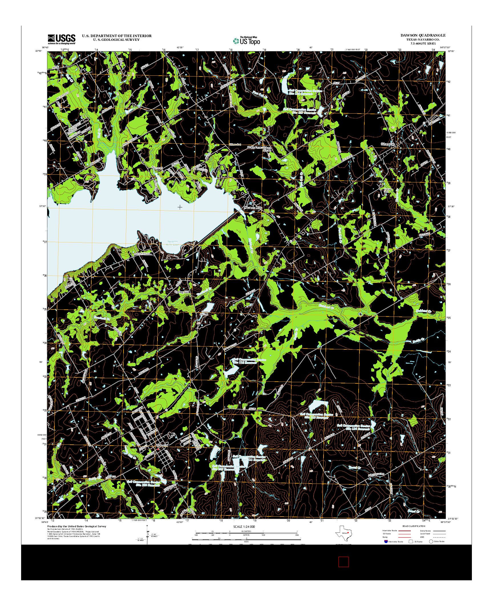 USGS US TOPO 7.5-MINUTE MAP FOR DAWSON, TX 2013