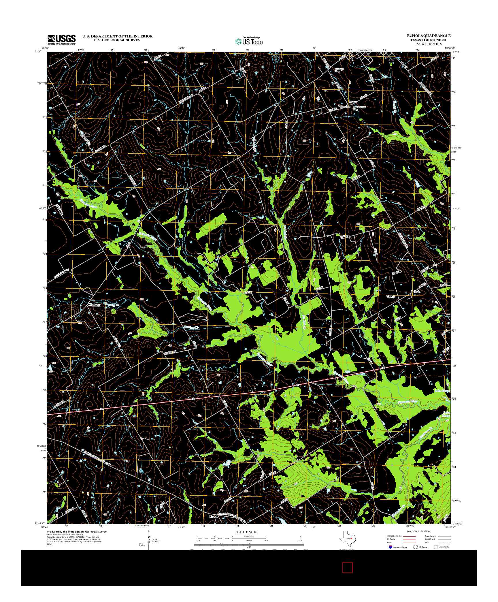 USGS US TOPO 7.5-MINUTE MAP FOR ECHOLS, TX 2013