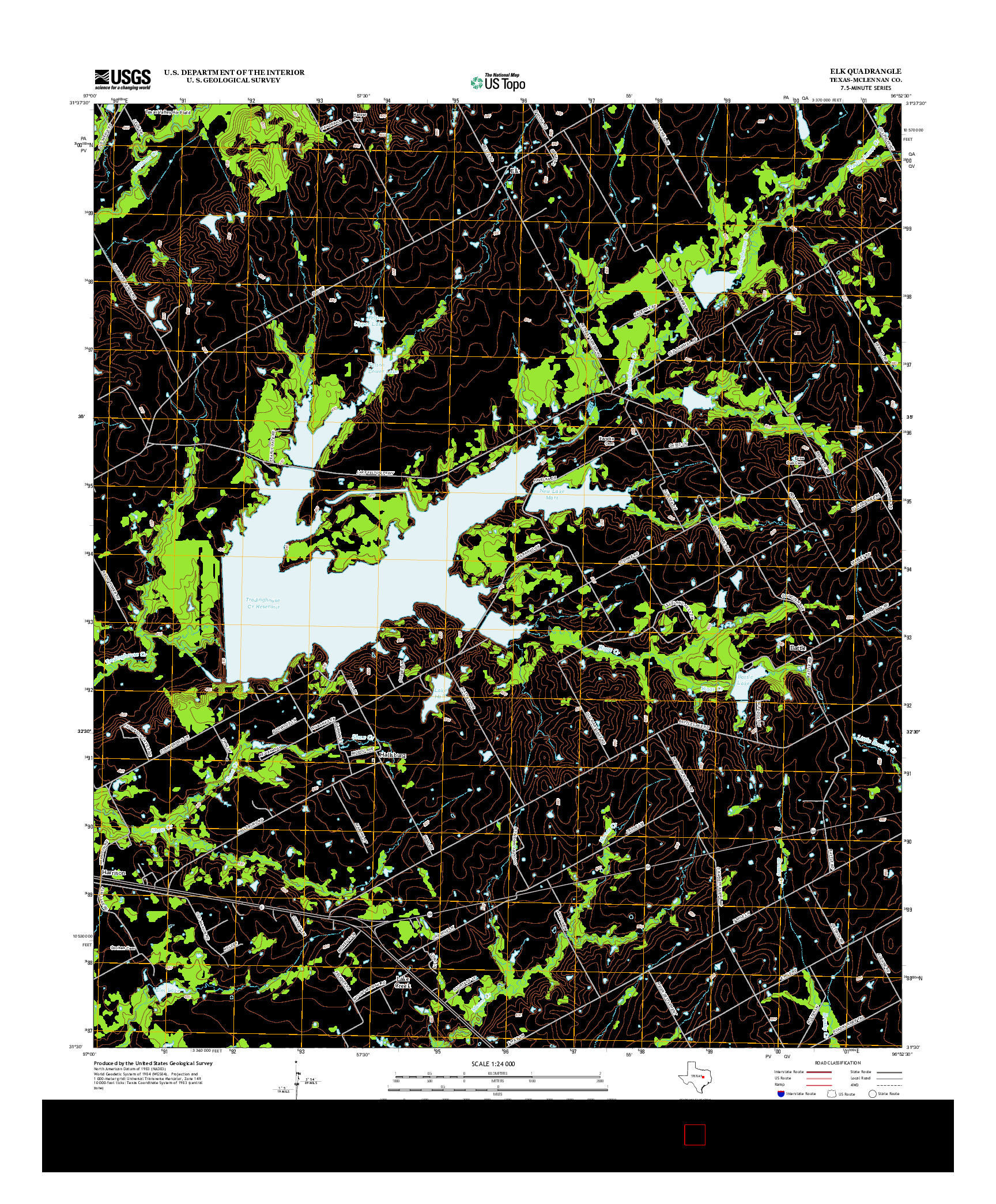 USGS US TOPO 7.5-MINUTE MAP FOR ELK, TX 2013