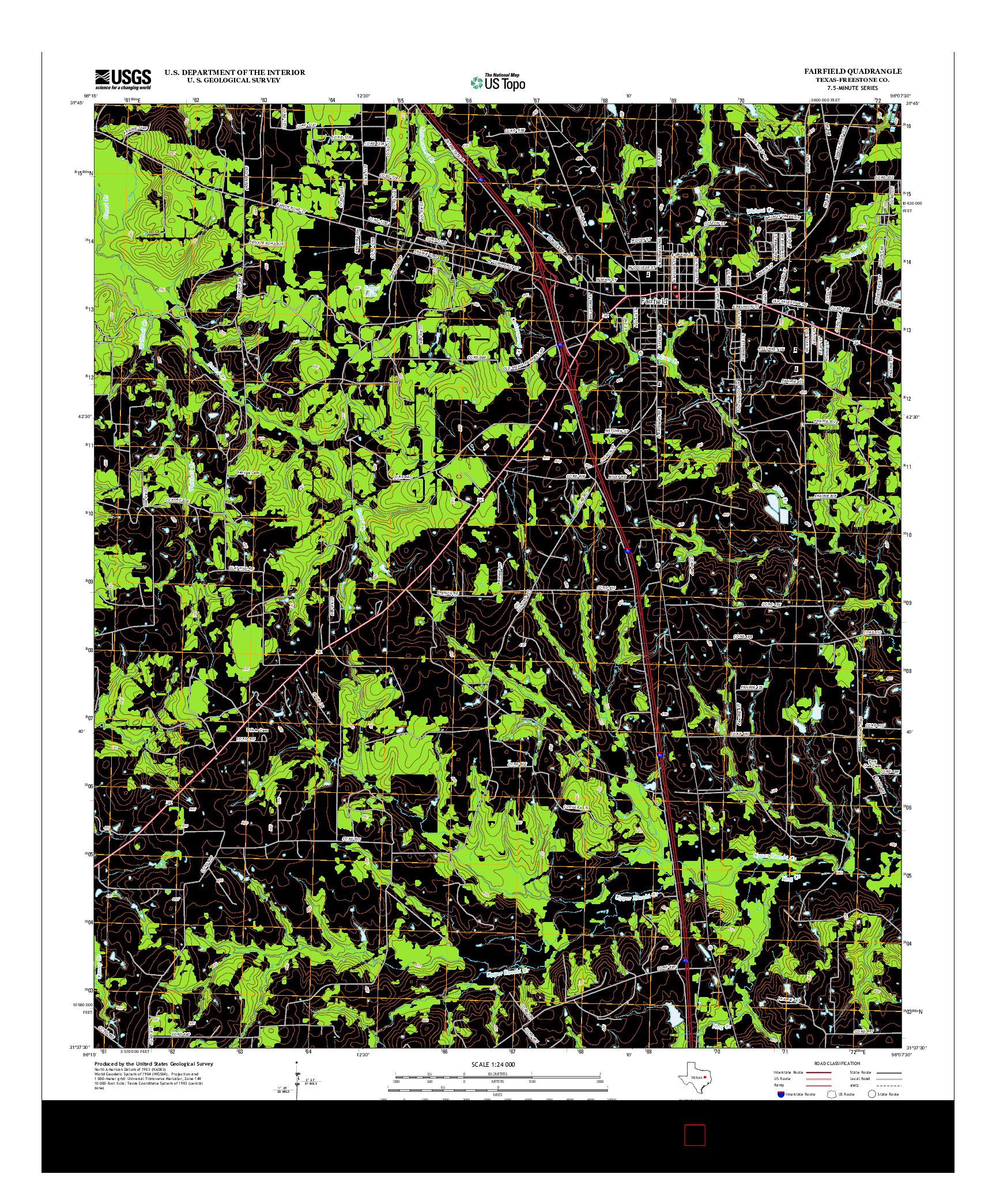 USGS US TOPO 7.5-MINUTE MAP FOR FAIRFIELD, TX 2013