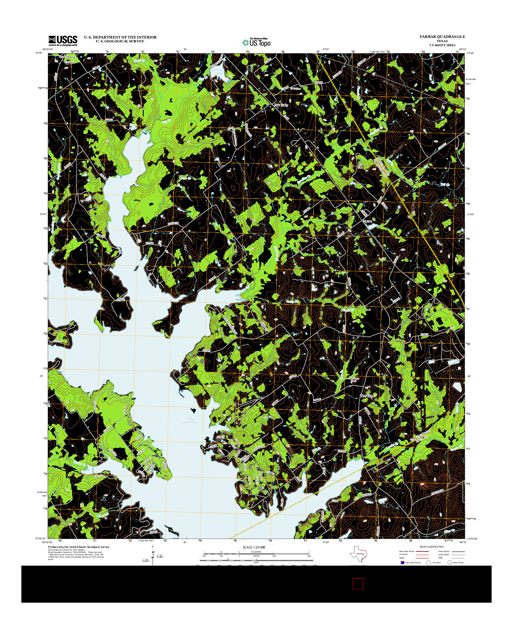 USGS US TOPO 7.5-MINUTE MAP FOR FARRAR, TX 2013