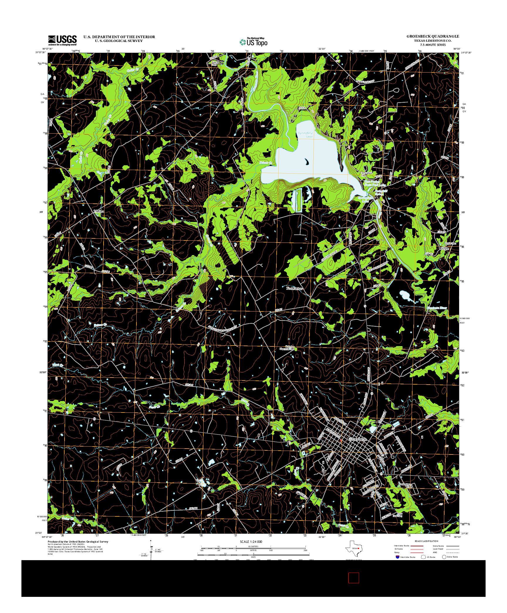 USGS US TOPO 7.5-MINUTE MAP FOR GROESBECK, TX 2013