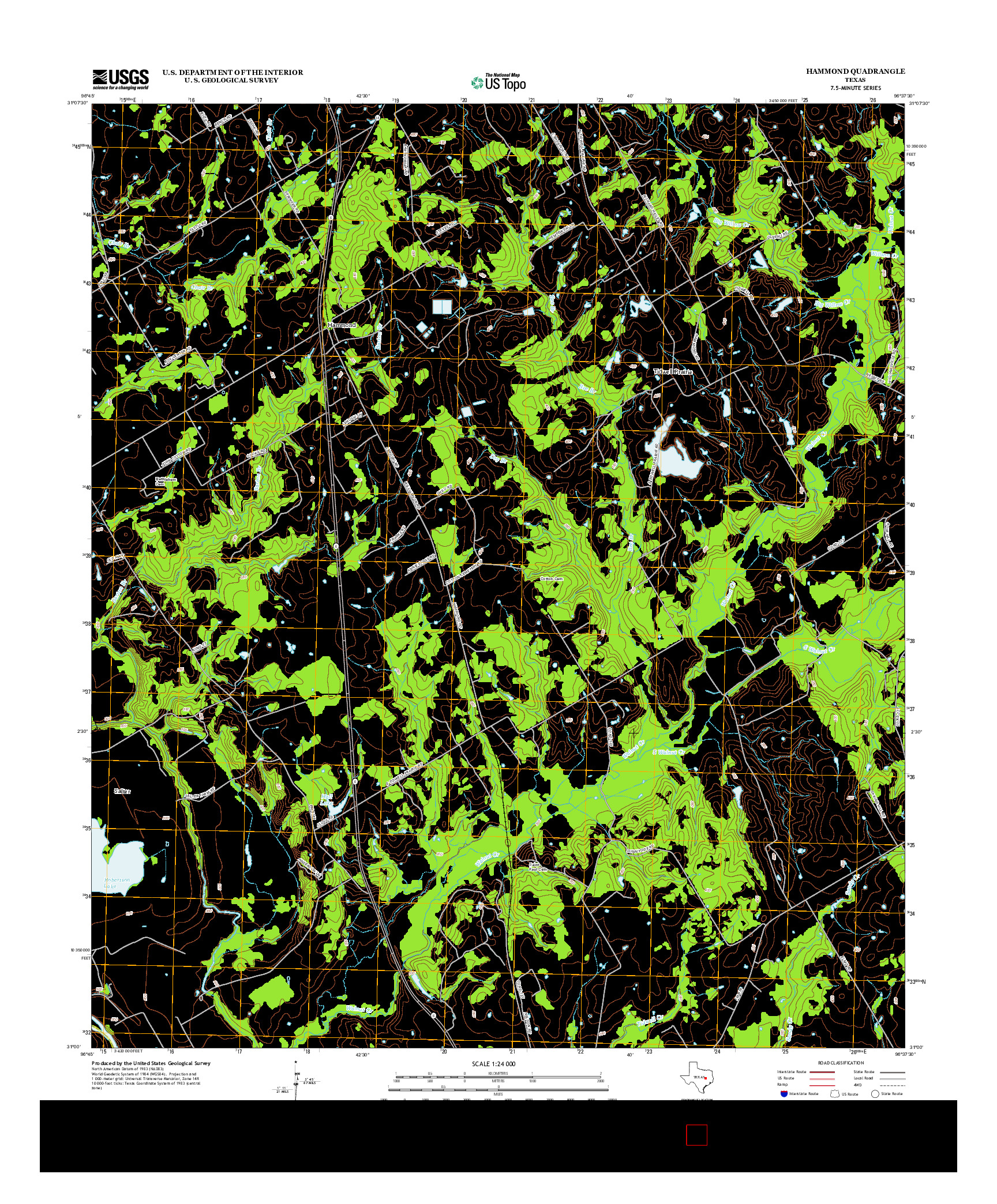 USGS US TOPO 7.5-MINUTE MAP FOR HAMMOND, TX 2013