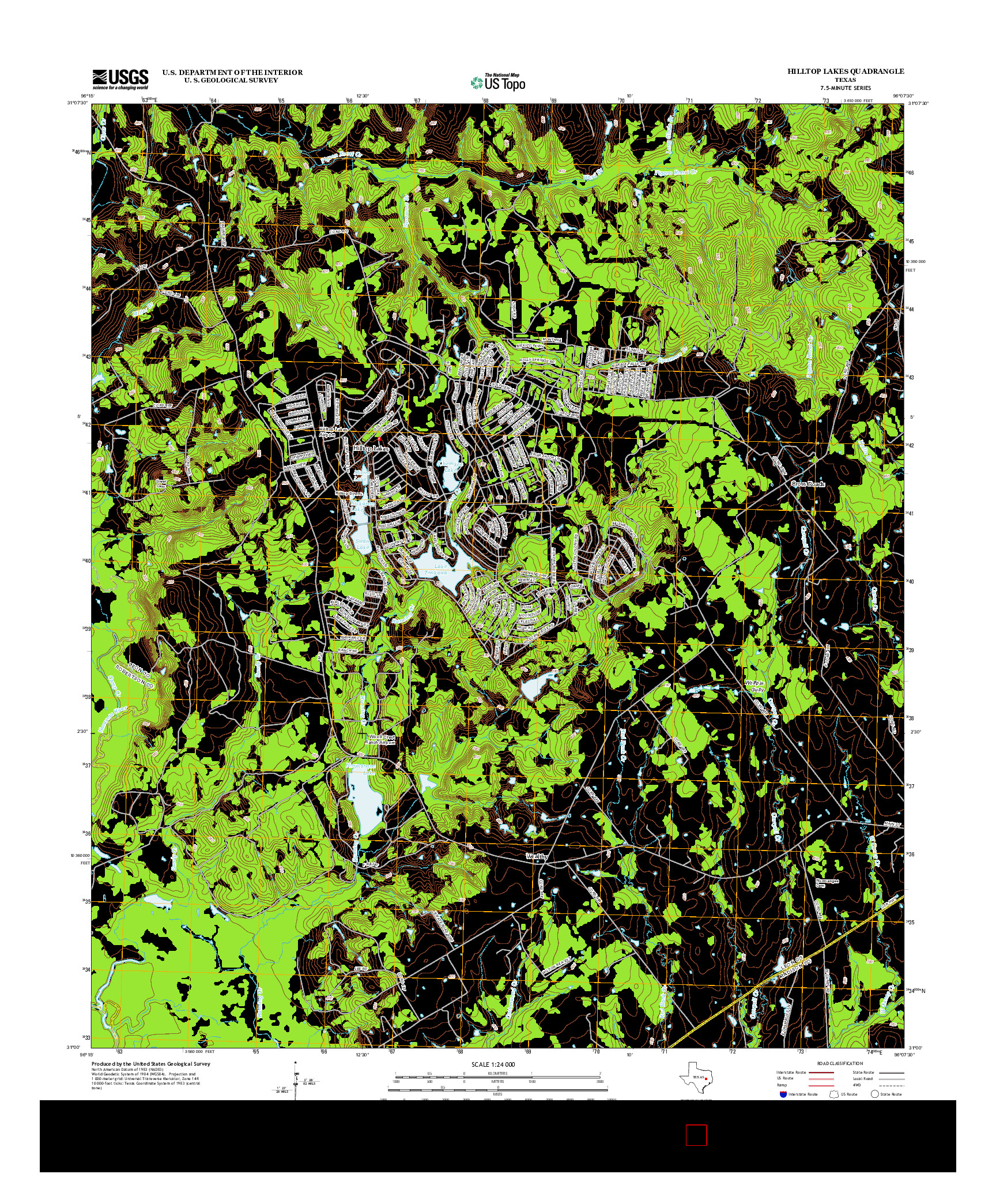 USGS US TOPO 7.5-MINUTE MAP FOR HILLTOP LAKES, TX 2013