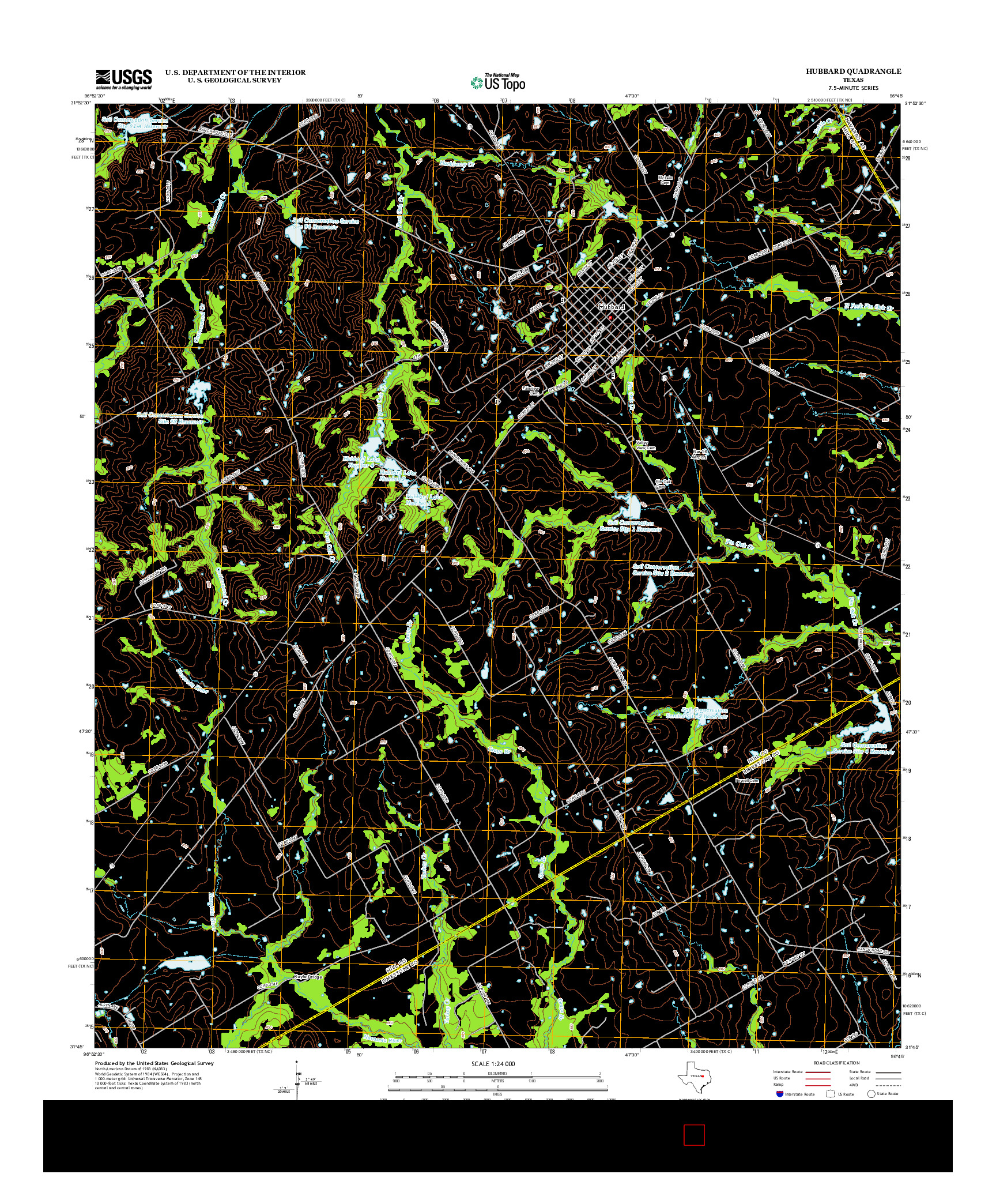 USGS US TOPO 7.5-MINUTE MAP FOR HUBBARD, TX 2013