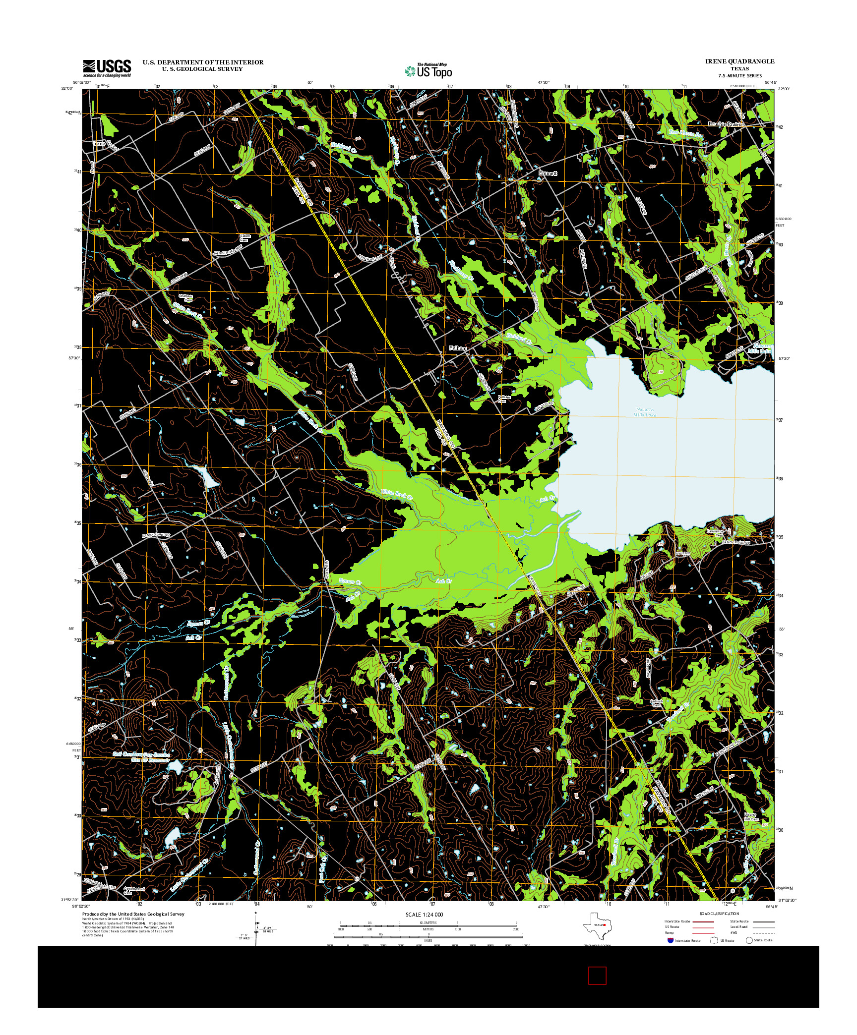 USGS US TOPO 7.5-MINUTE MAP FOR IRENE, TX 2013