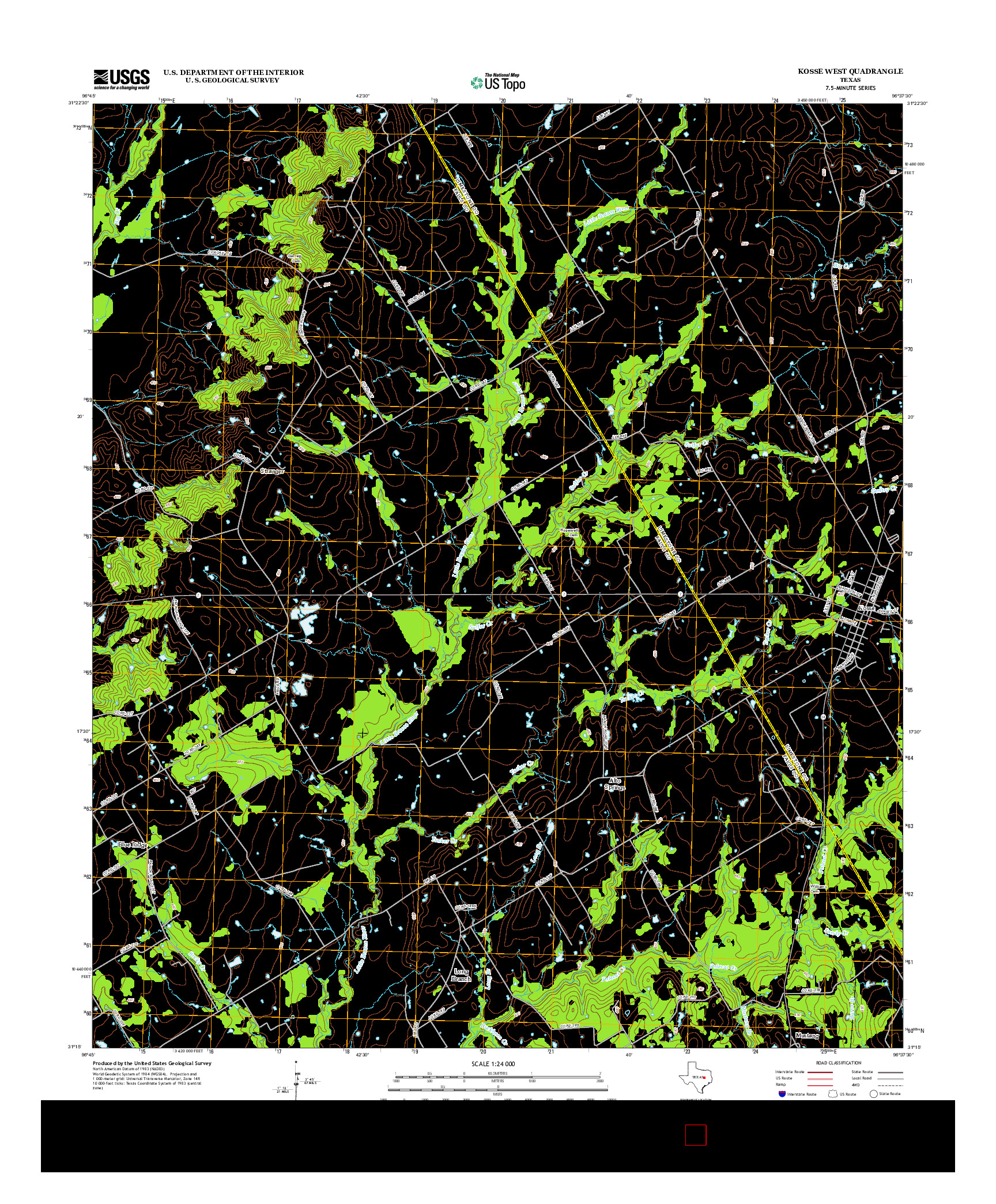 USGS US TOPO 7.5-MINUTE MAP FOR KOSSE WEST, TX 2013